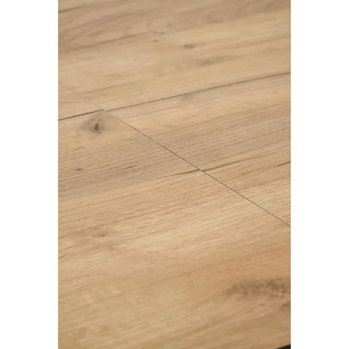 Masa extensibila GULIAN, stejar/negru, PAL laminat/lemn, 140/180x90x76 cm