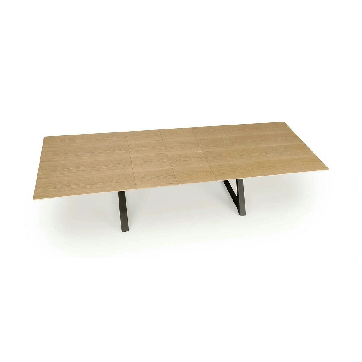 Masa extensibila HENRY, stejar/negru, furnir/metal, 180/300x100x75 cm