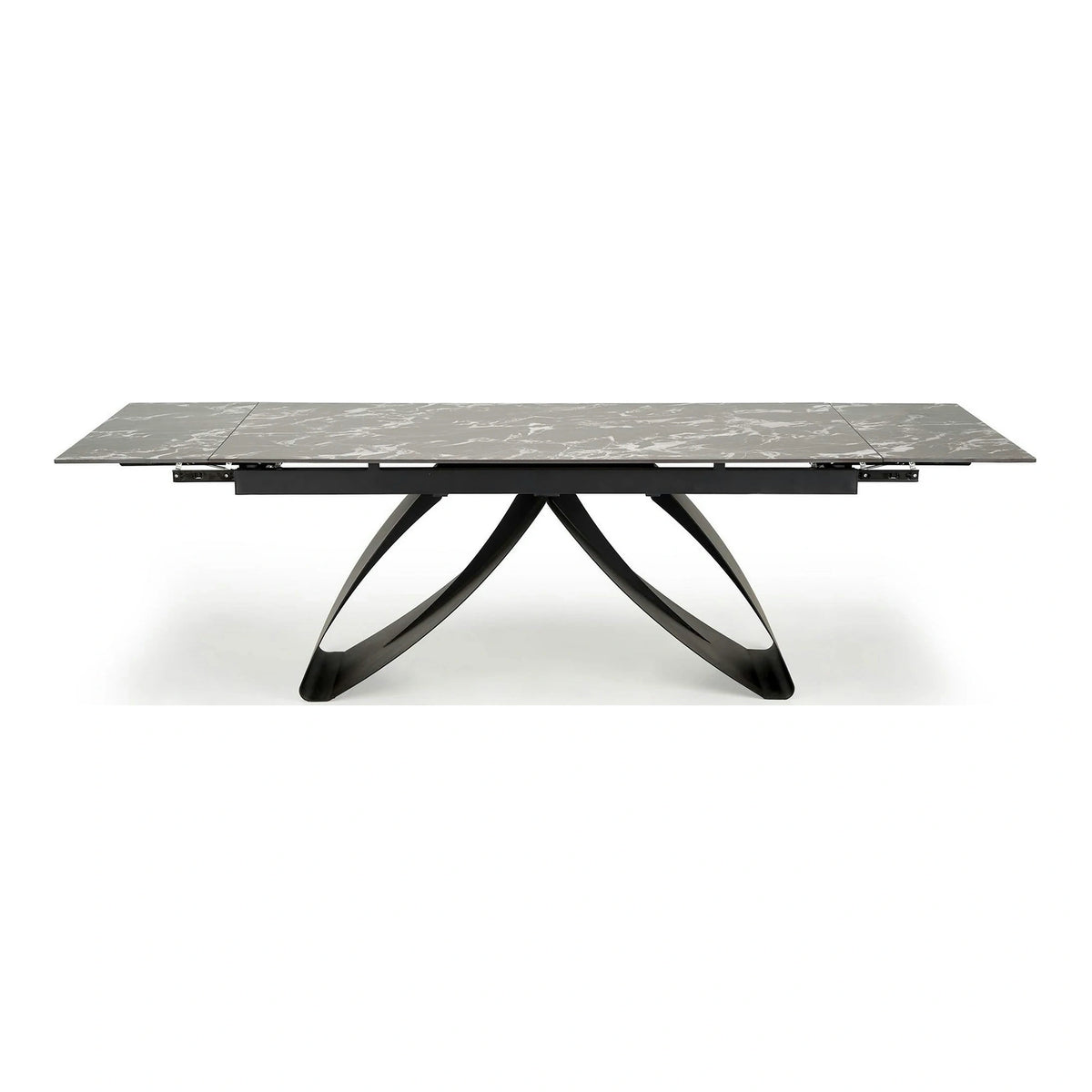 Masa extensibila HILARIO, negru, piatra sinterizata/metal, 180/260x90x75 cm