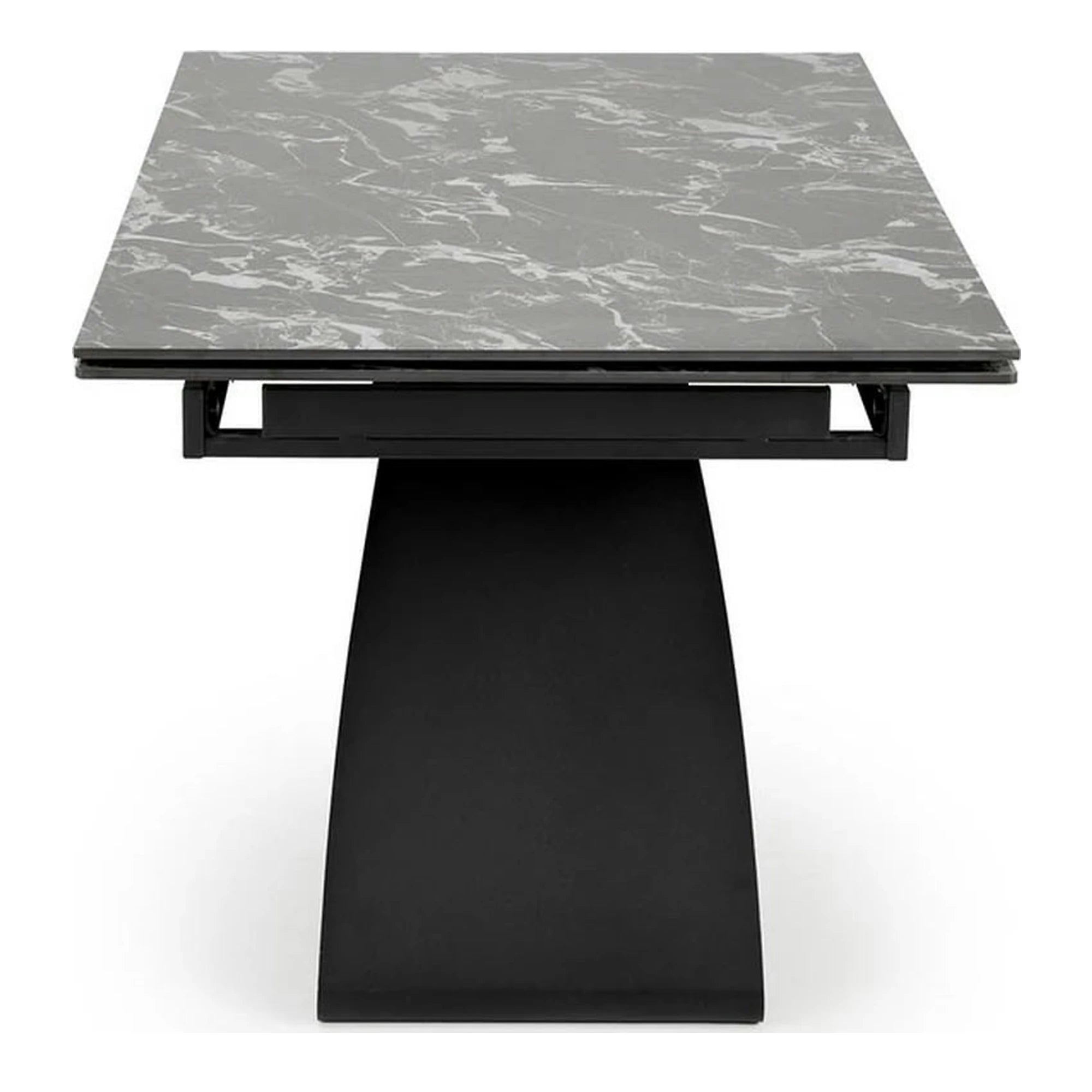 Masa extensibila HILARIO, negru, piatra sinterizata/metal, 180/260x90x75 cm