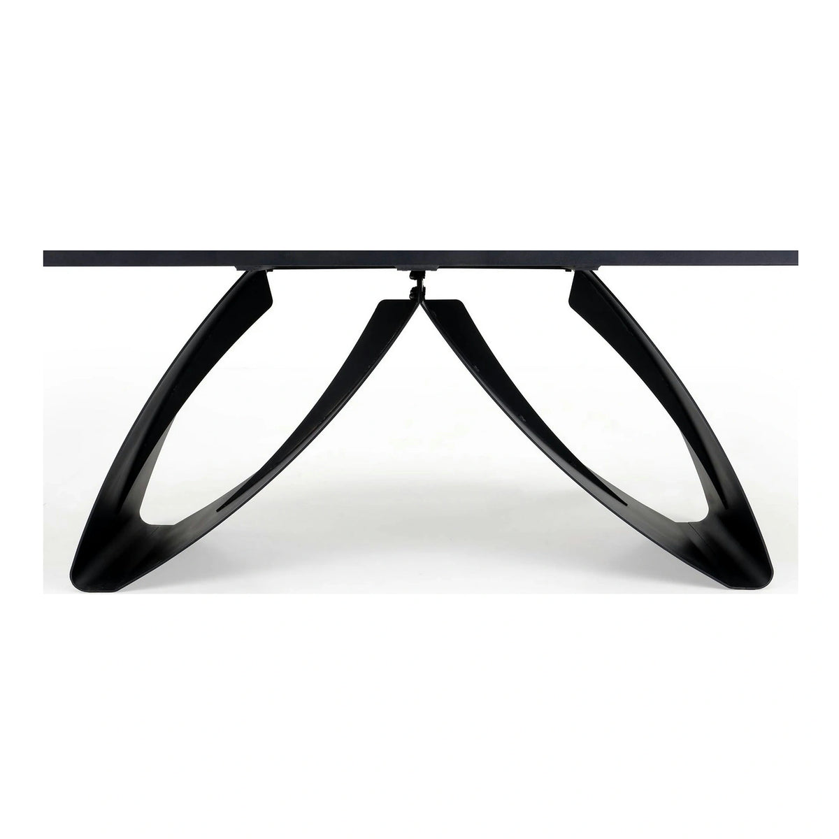 Masa extensibila HILARIO, nuc/negru, piatra sinterizata/otel, 180/260x90x75 cm