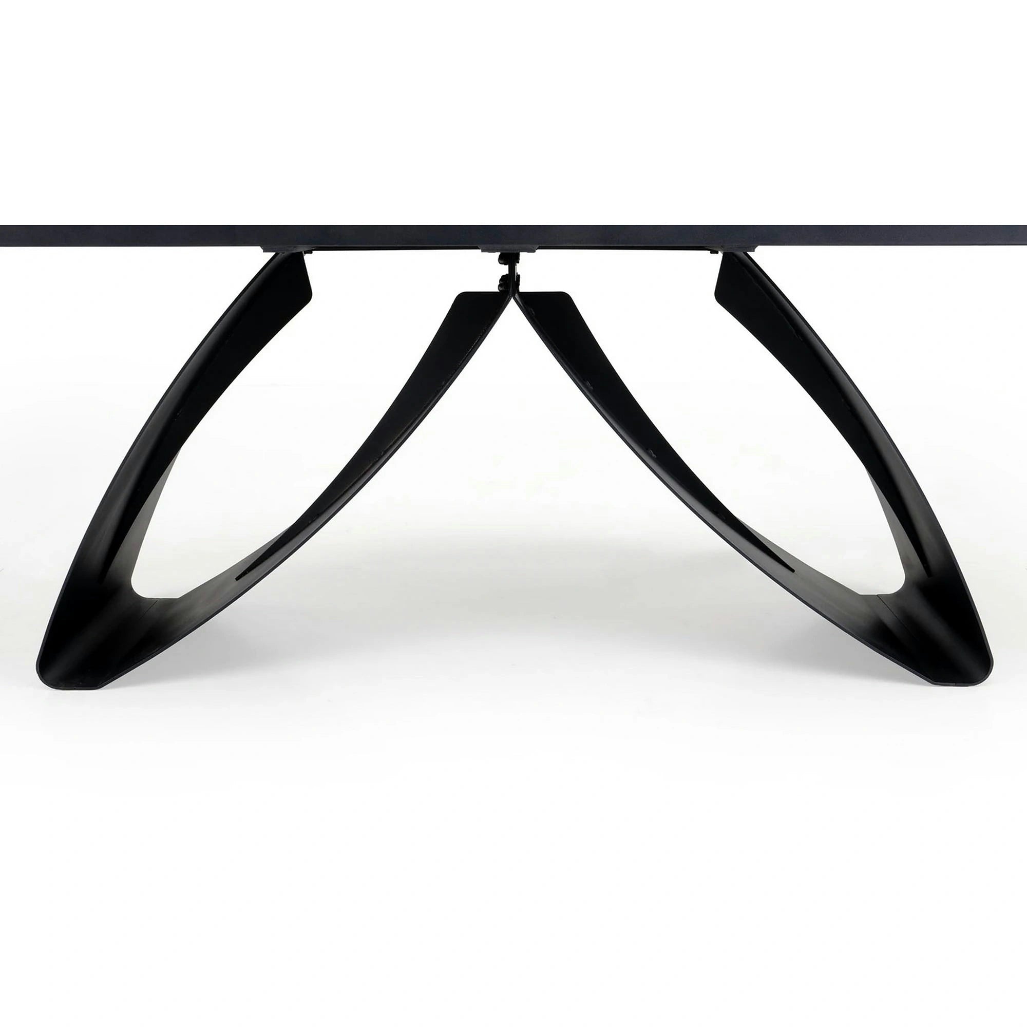 Masa extensibila HILARIO, nuc/negru, piatra sinterizata/otel, 180/260x90x75 cm