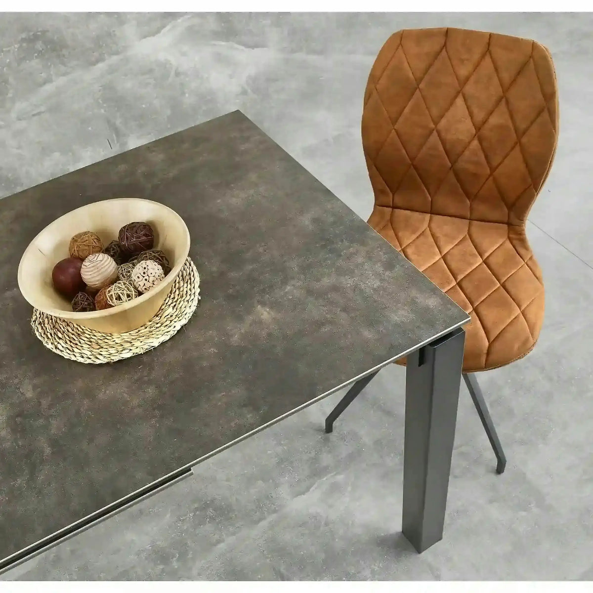 Masa extensibila HORIZON, gri/negru, ceramica, 120/180x85x76 cm