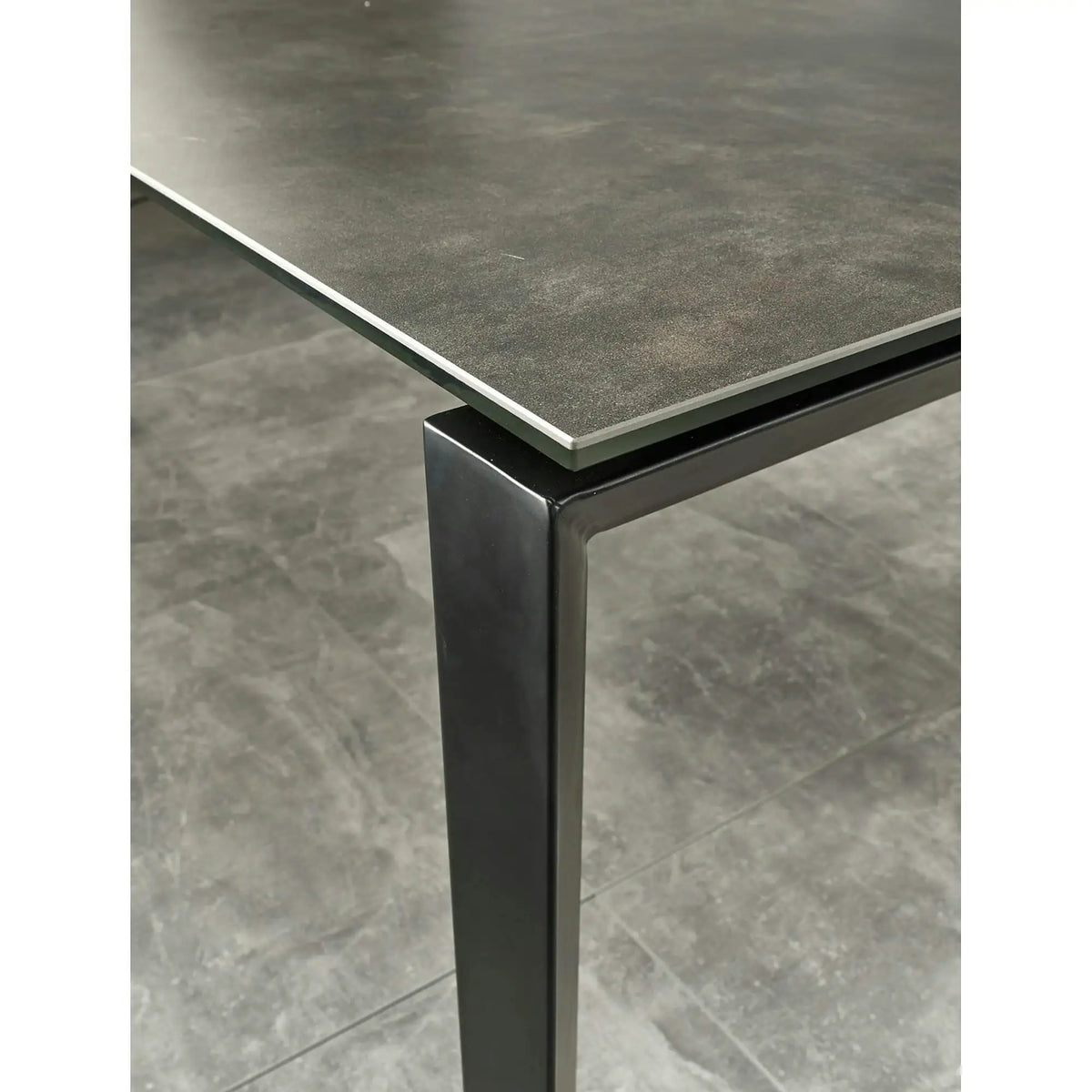 Masa extensibila HORIZON, gri/negru, ceramica, 120/180x85x76 cm