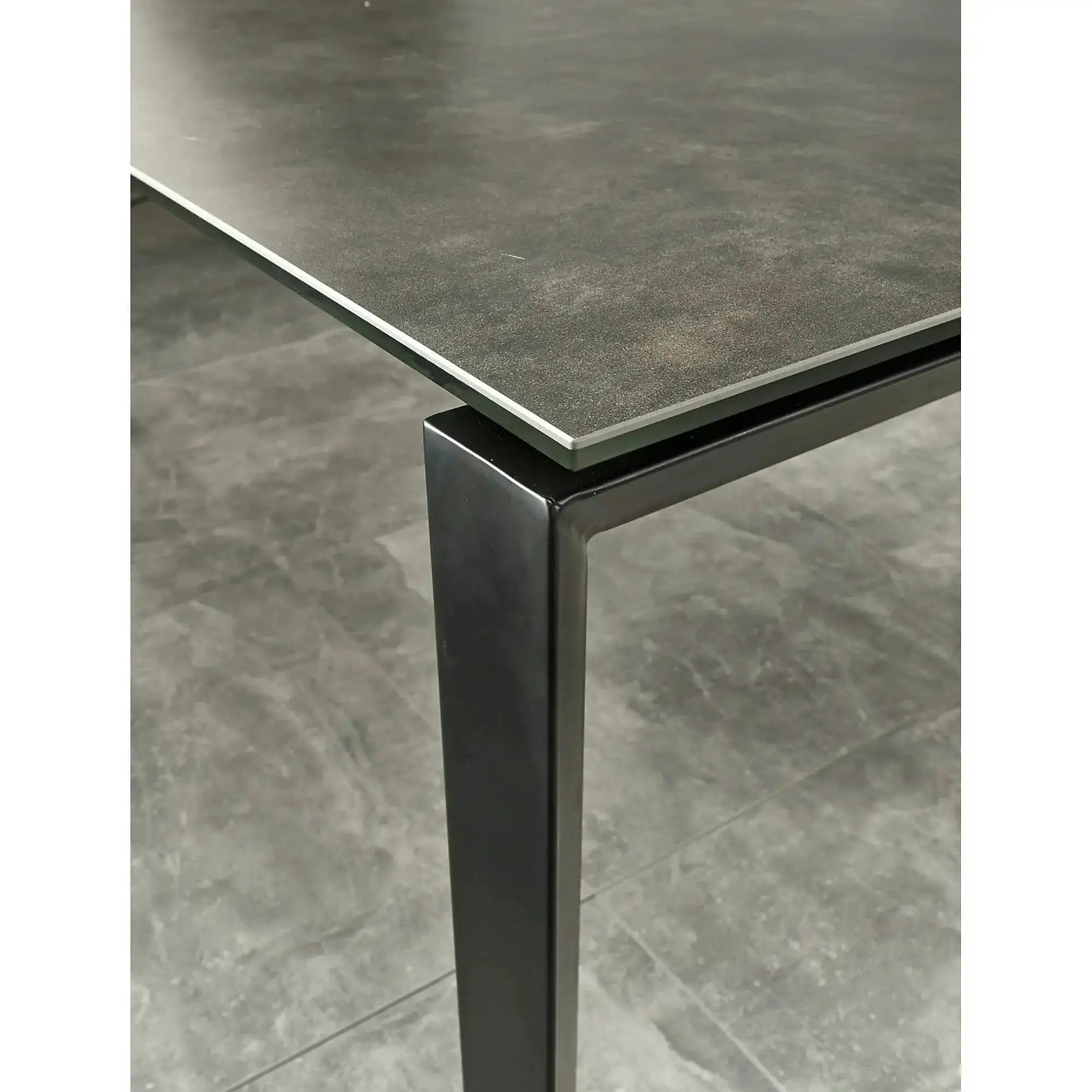 Masa extensibila HORIZON, gri/negru, ceramica, 120/180x85x76 cm