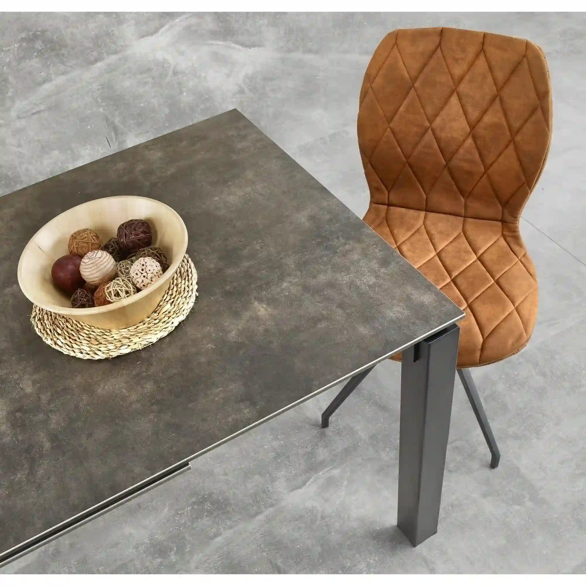 Masa extensibila HORIZON, gri/negru, ceramica, 120/180x85x76 cm