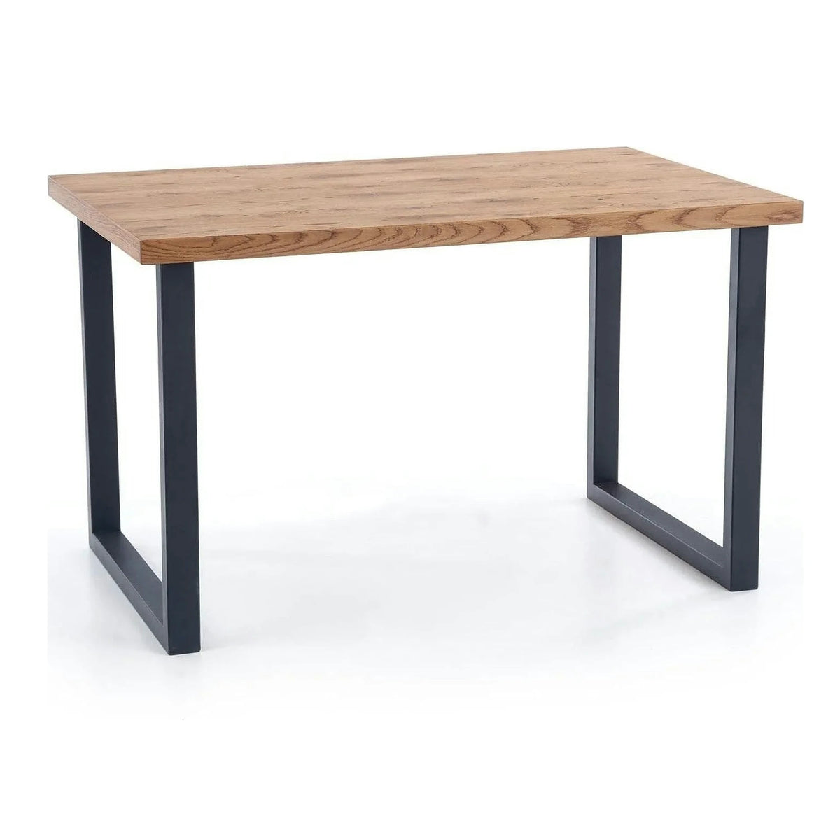 Masa extensibila HORUS, stejar/negru, furnir/otel, 126/206x80x76 cm