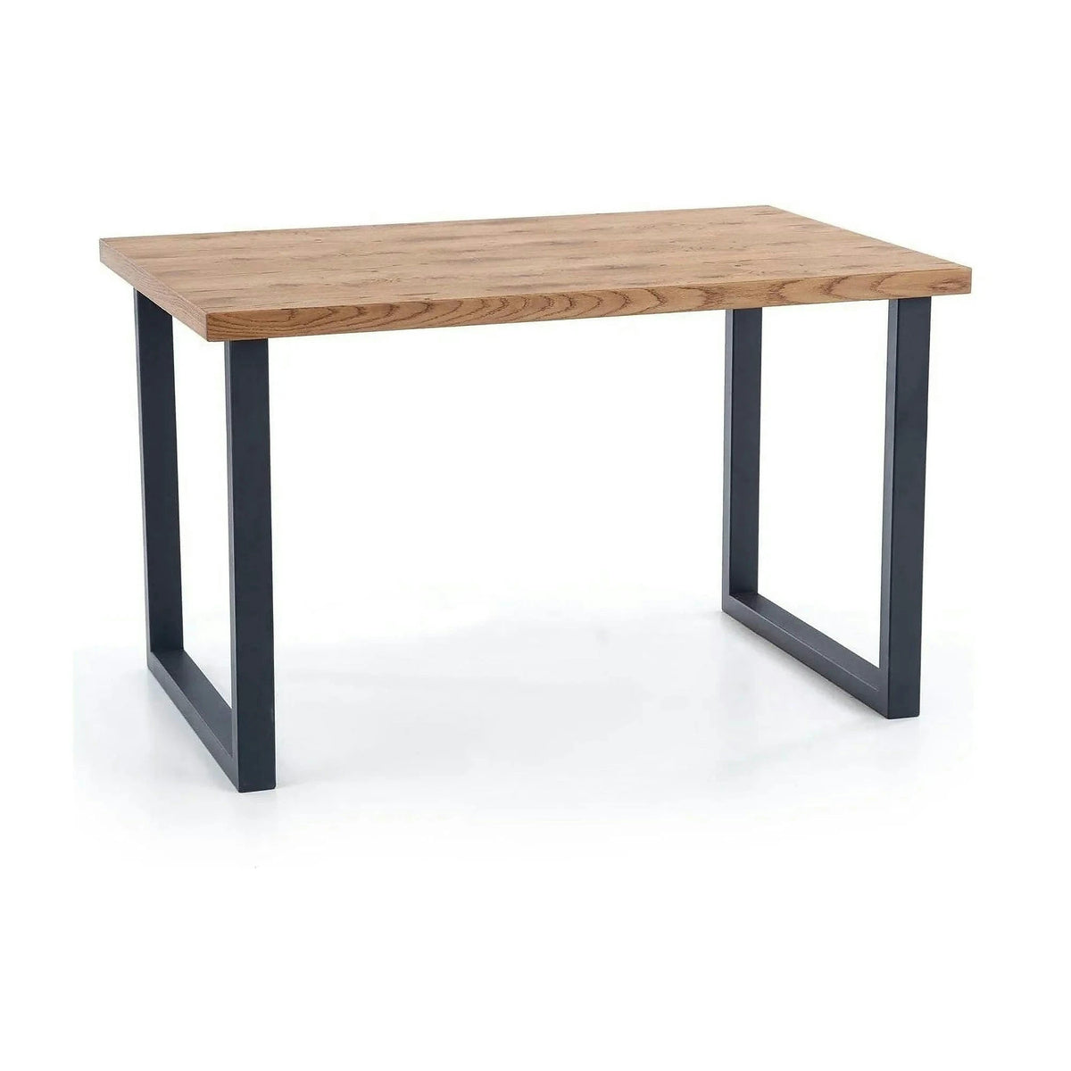 Masa extensibila HORUS, stejar/negru, furnir/otel, 126/206x80x76 cm