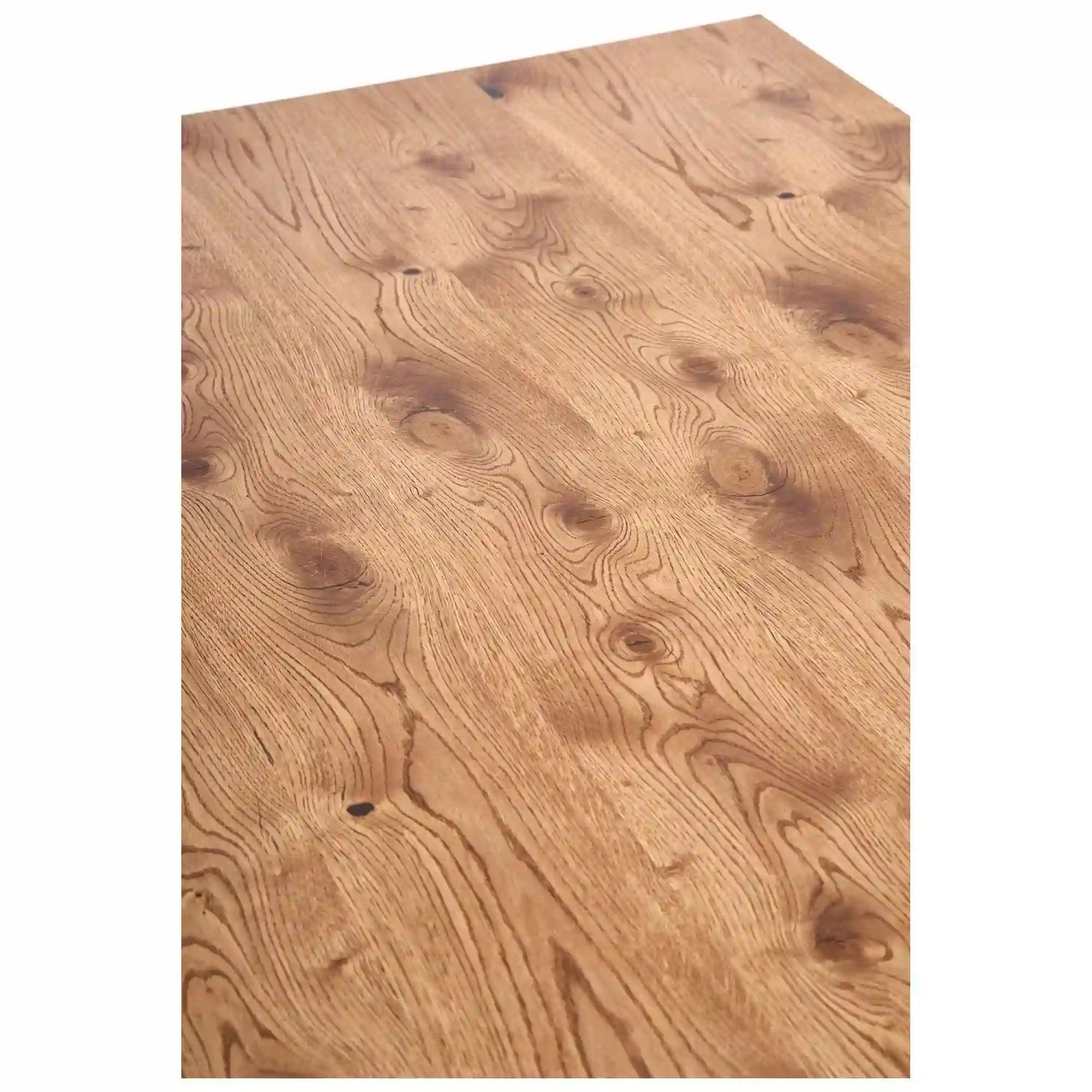 Masa extensibila HORUS, stejar/negru, furnir/otel, 126/206x80x76 cm