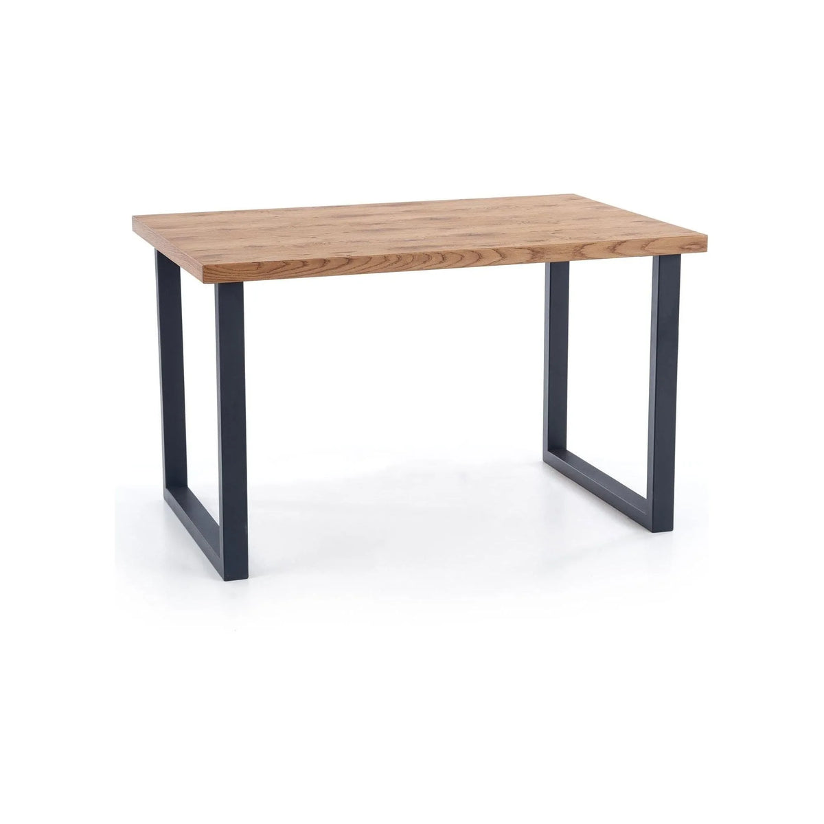 Masa extensibila HORUS, stejar/negru, furnir/otel, 126/206x80x76 cm