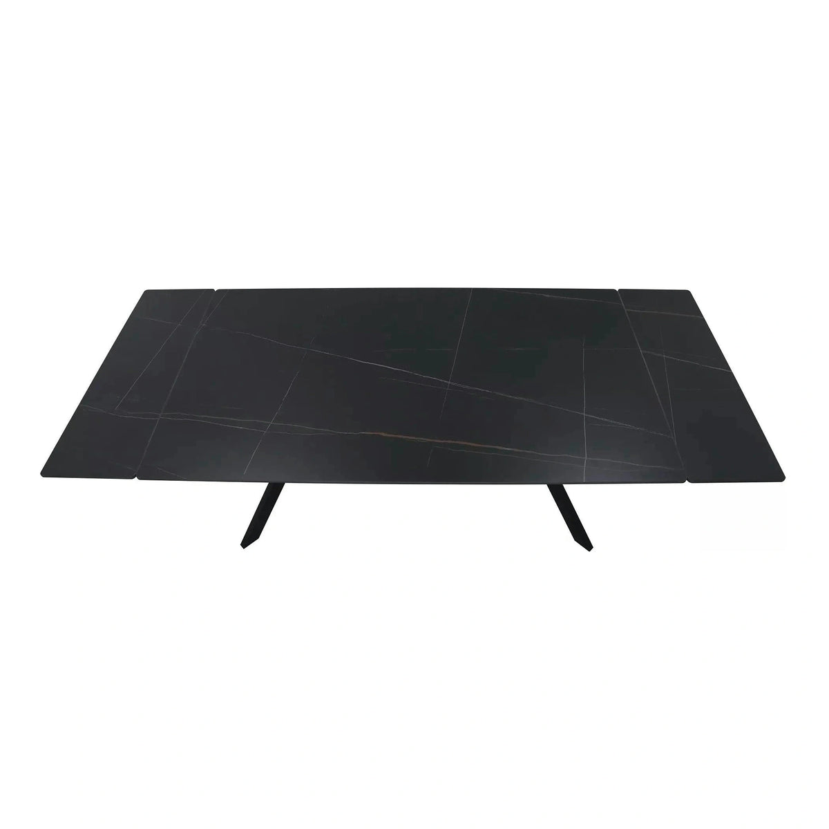 Masa extensibila IMPERIA, negru mat cu efect de marmura, ceramica/metal, 160/220x90x76 cm