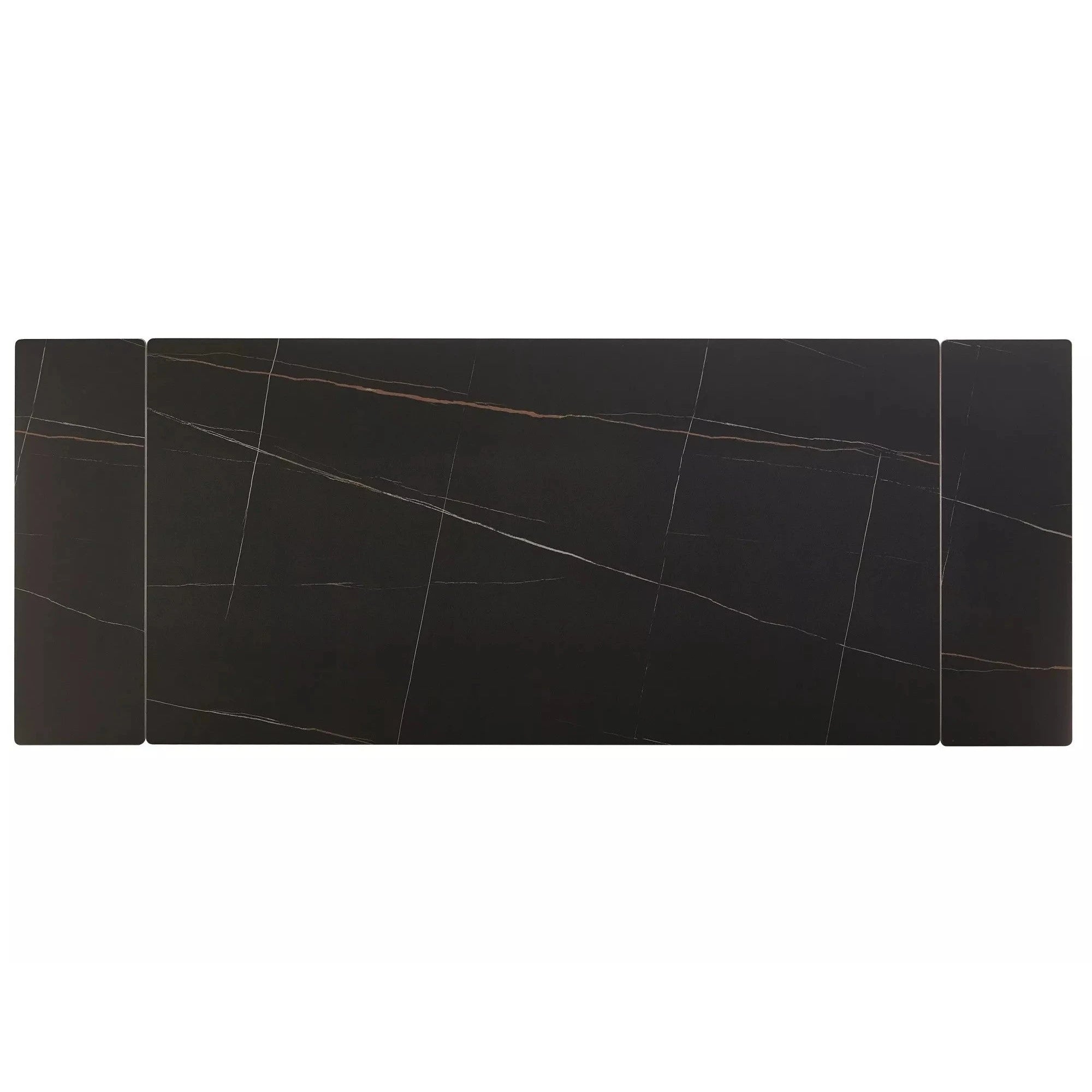 Masa extensibila IMPERIA, negru mat cu efect de marmura, ceramica/metal, 160/220x90x76 cm
