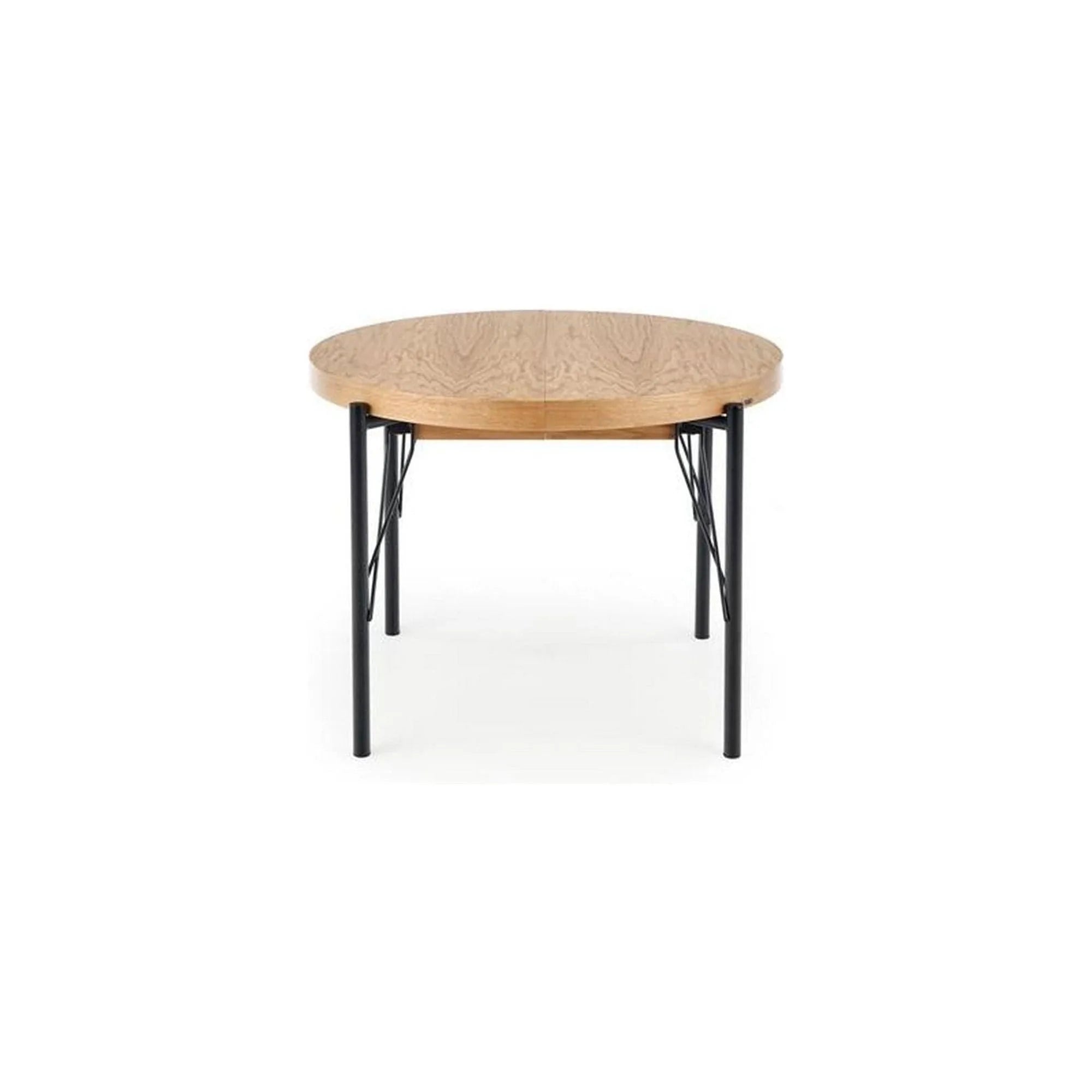 Masa extensibila INFERNO, stejar/negru, furnir/otel, 100/300x100x76 cm