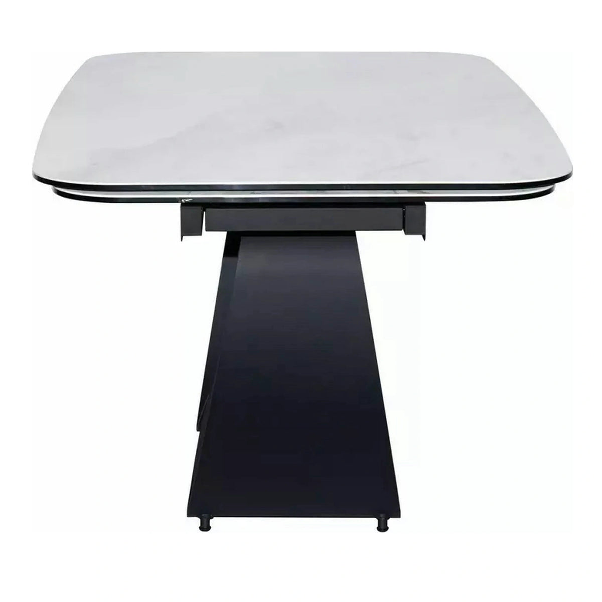 Masa extensibila INFINITY, alb/negru, sticla securizata/ceramica/metal, 160/240x95x76 cm