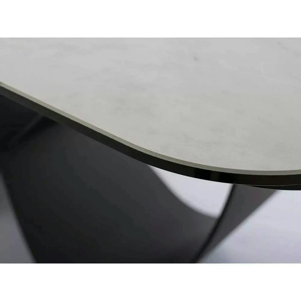 Masa extensibila INFINITY, alb/negru, sticla securizata/ceramica/metal, 160/240x95x76 cm