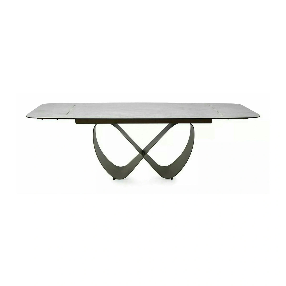Masă extensibilă INFINITY, bej/cupru, sticlă securizată/ceramică/metal, 160–240x95x76 cm