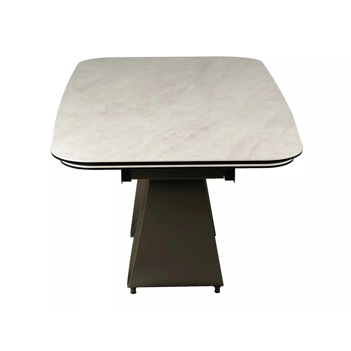 Masă extensibilă INFINITY, bej/cupru, sticlă securizată/ceramică/metal, 160–240x95x76 cm