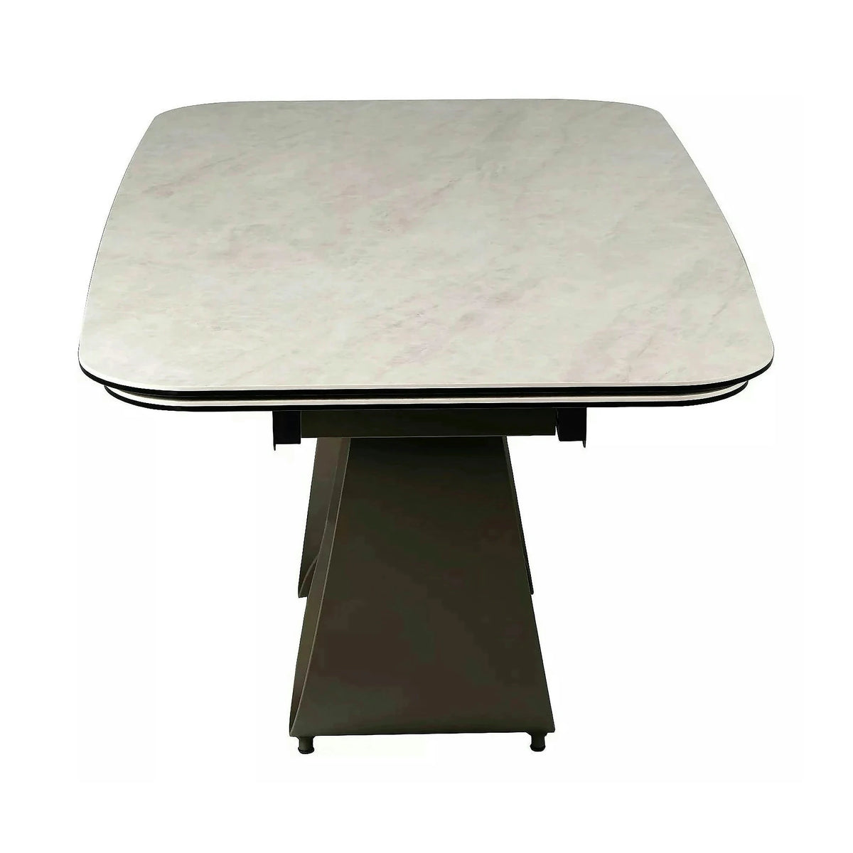 Masă extensibilă INFINITY, bej/cupru, sticlă securizată/ceramică/metal, 160–240x95x76 cm