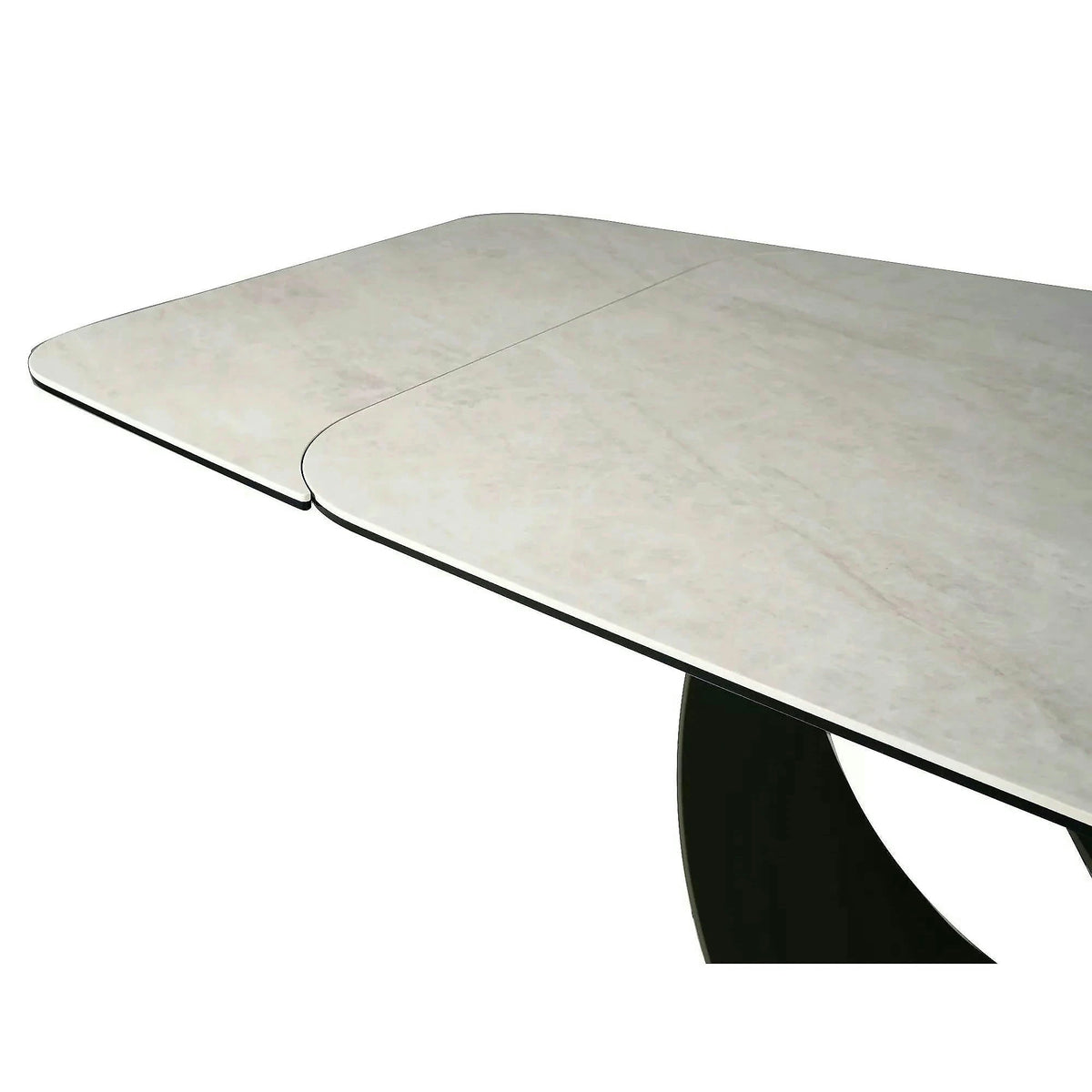 Masă extensibilă INFINITY, bej/cupru, sticlă securizată/ceramică/metal, 160–240x95x76 cm