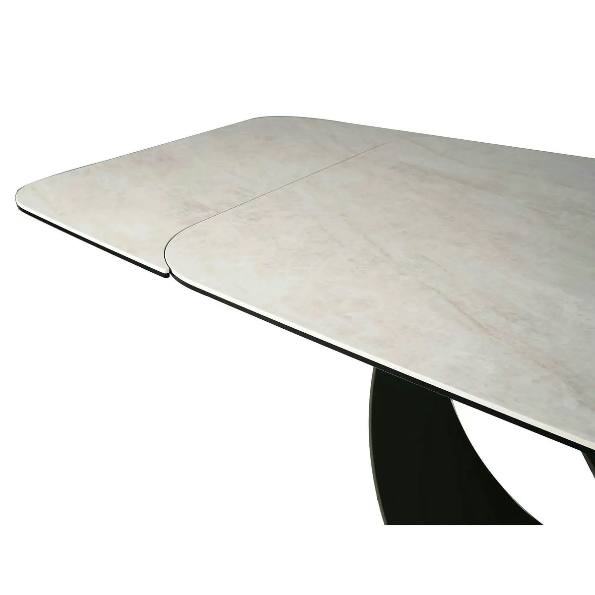 Masă extensibilă INFINITY, bej/cupru, sticlă securizată/ceramică/metal, 160–240x95x76 cm