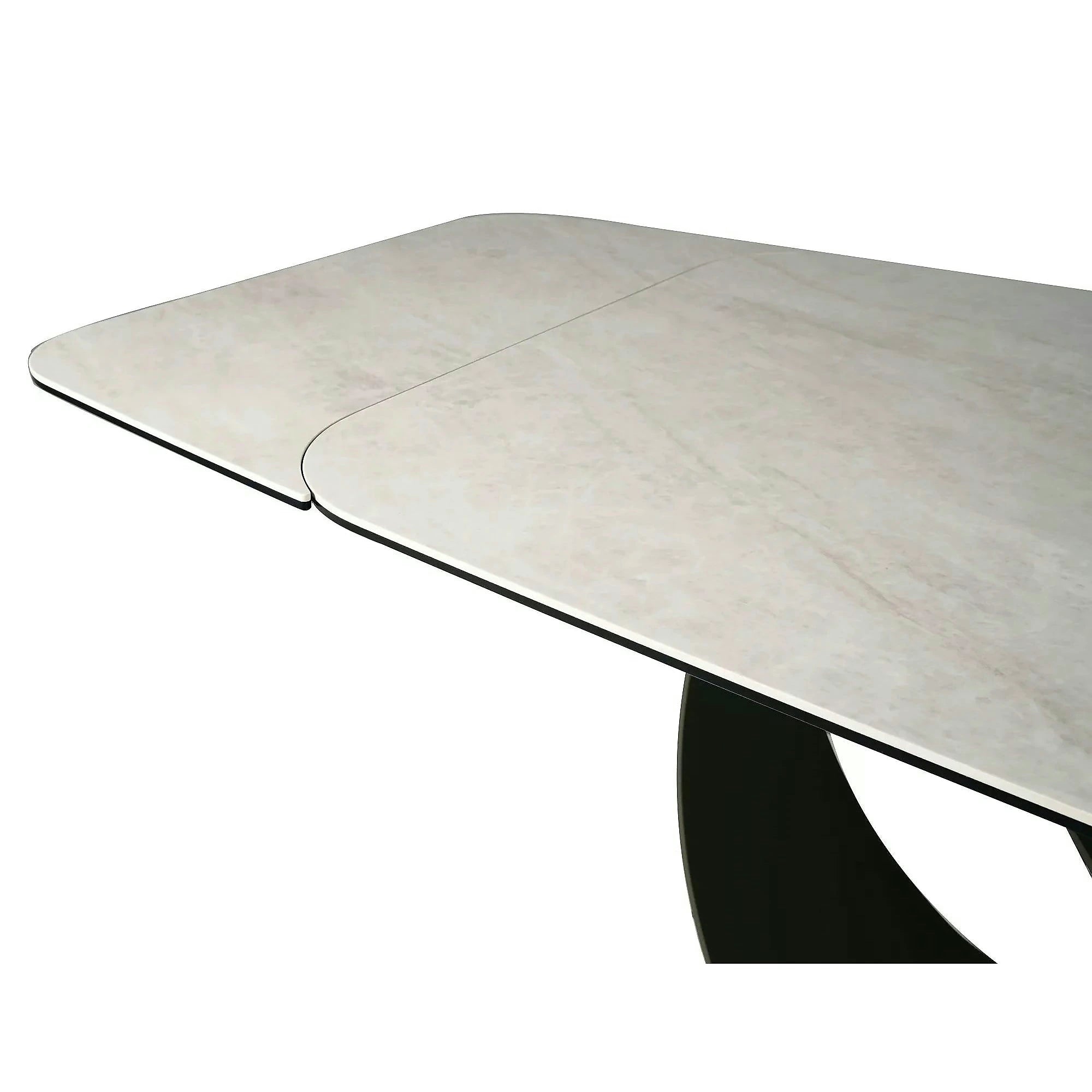 Masă extensibilă INFINITY, bej/cupru, sticlă securizată/ceramică/metal, 160–240x95x76 cm