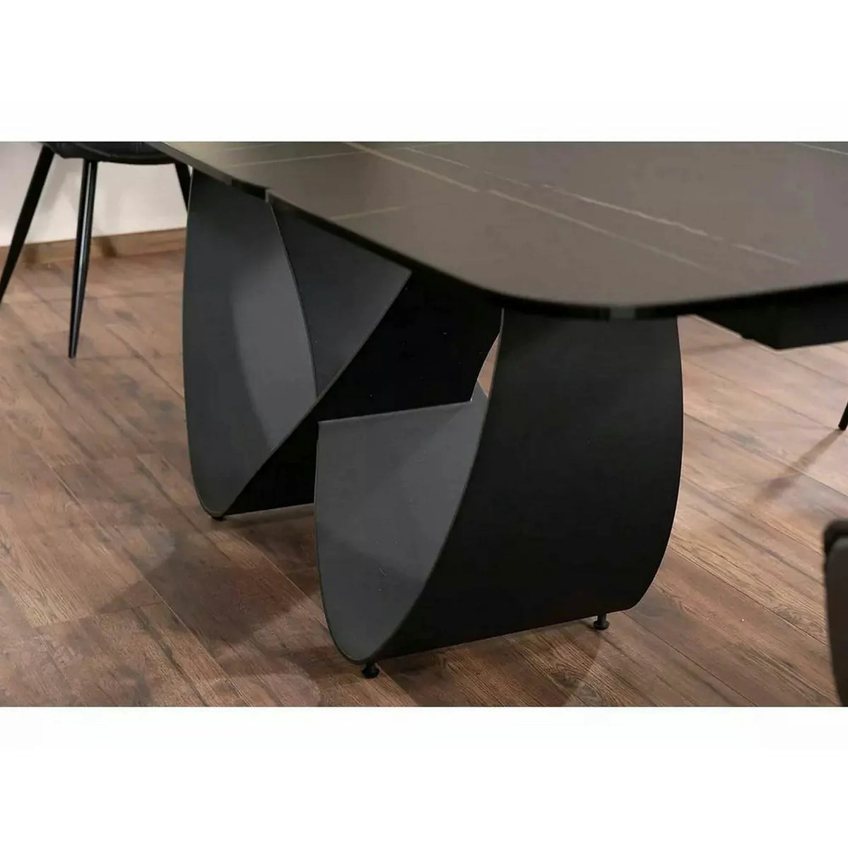 Masa extensibila INFINITY CERAMIC, negru, sticla securizata/ceramica, 160/240x95x76 cm