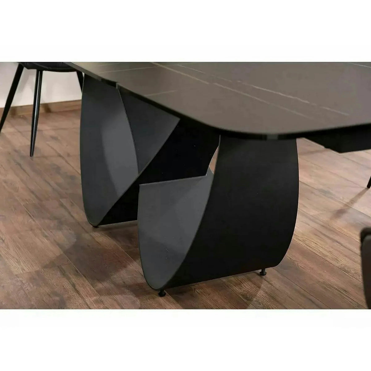 Masa extensibila INFINITY CERAMIC, negru, sticla securizata/ceramica, 160/240x95x76 cm