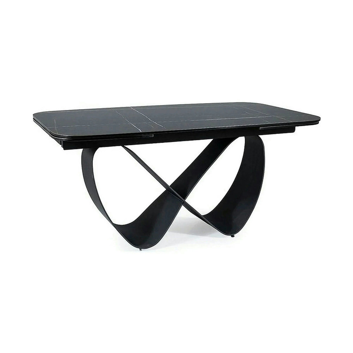 Masa extensibila INFINITY CERAMIC, negru, sticla securizata/ceramica, 160/240x95x76 cm