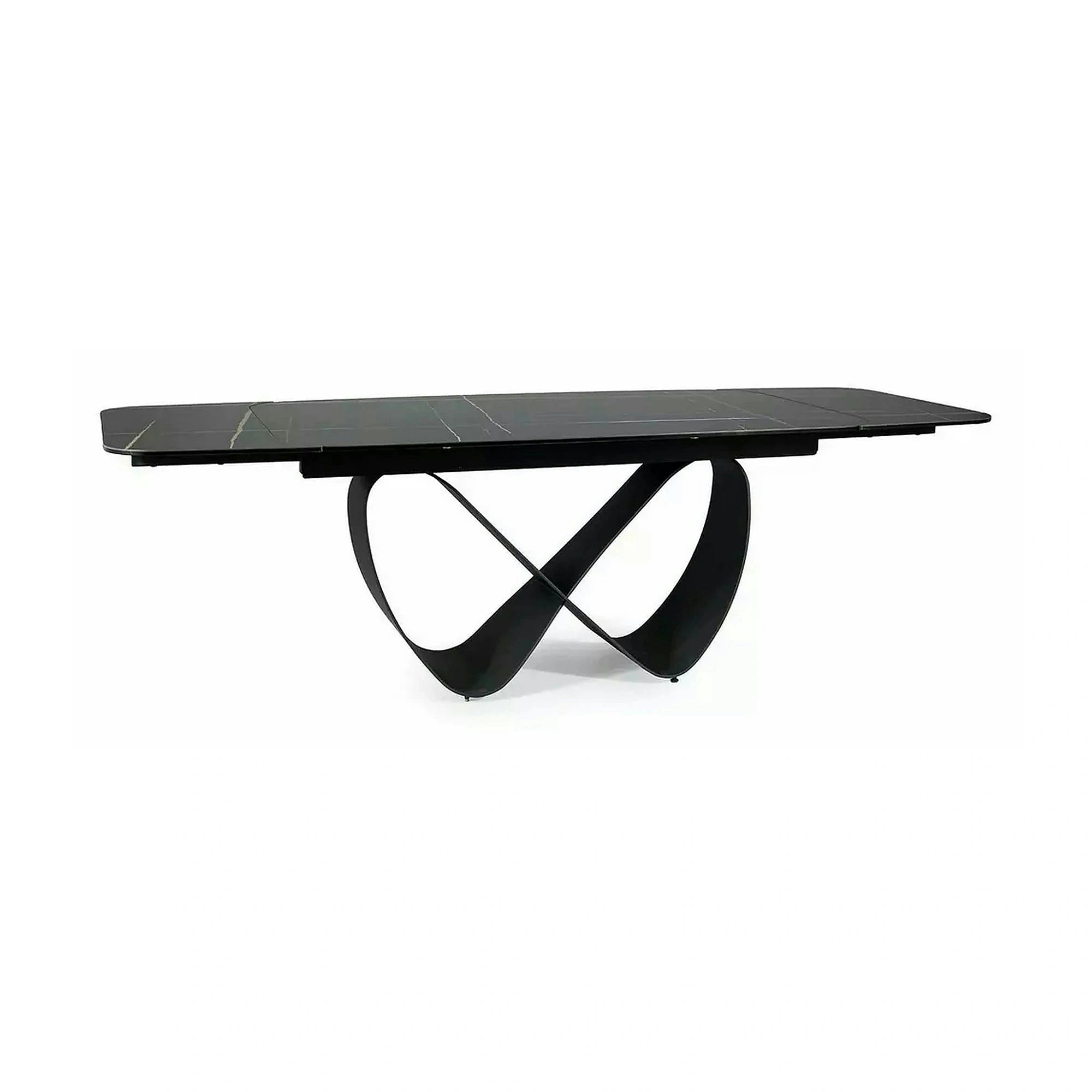 Masa extensibila INFINITY CERAMIC, negru, sticla securizata/ceramica, 160/240x95x76 cm