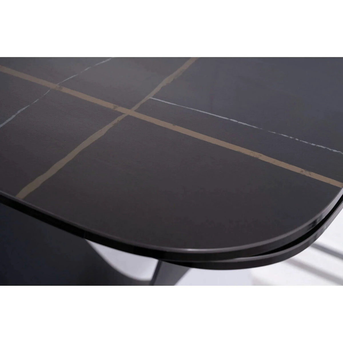 Masa extensibila INFINITY CERAMIC, negru, sticla securizata/ceramica, 160/240x95x76 cm
