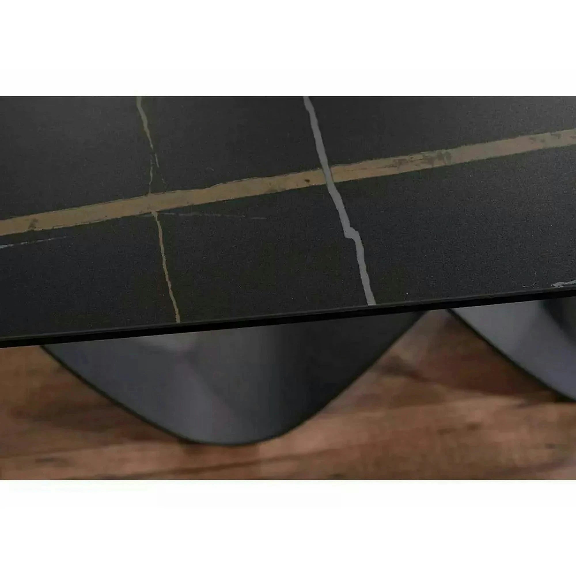 Masa extensibila INFINITY CERAMIC, negru, sticla securizata/ceramica, 160/240x95x76 cm