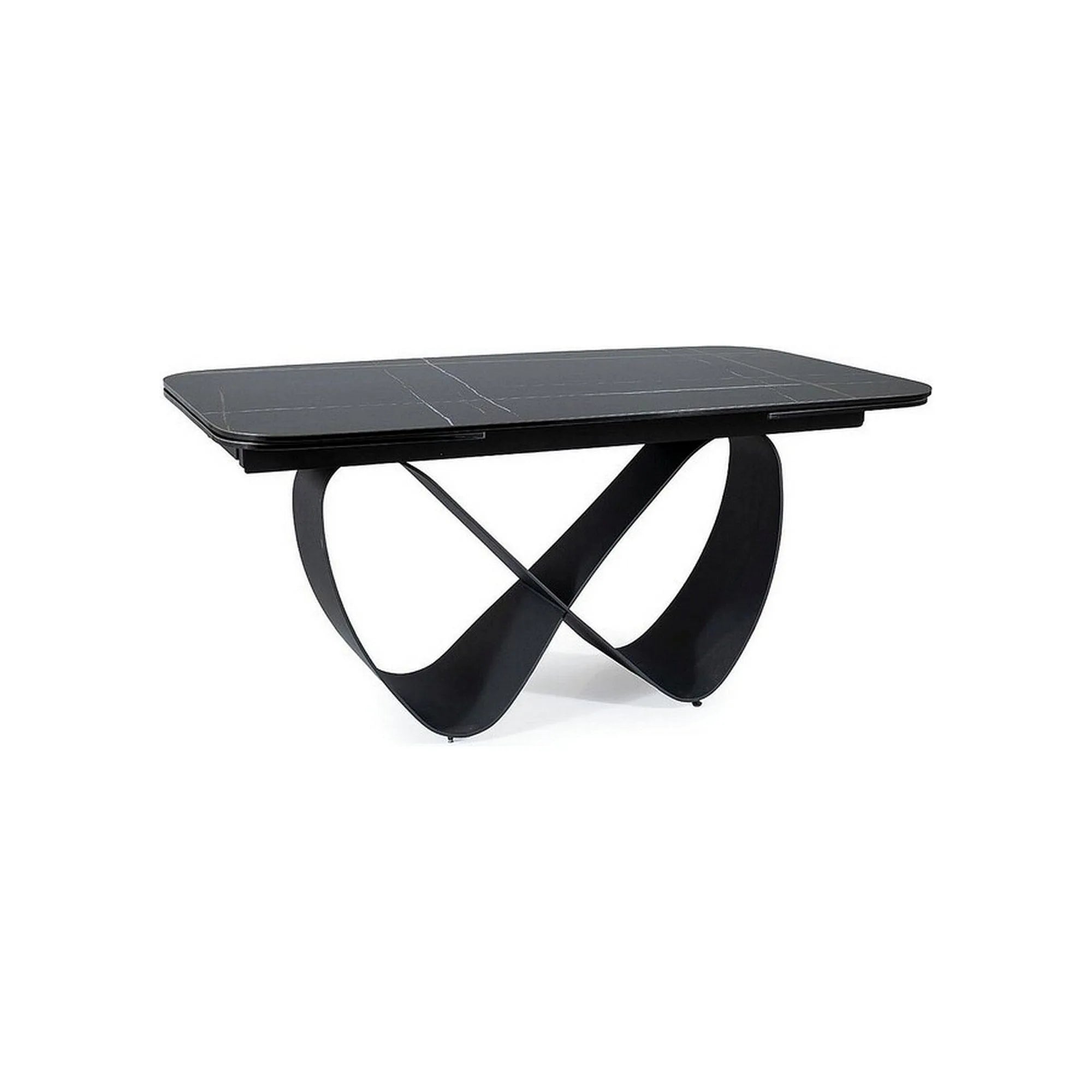 Masa extensibila INFINITY CERAMIC, negru, sticla securizata/ceramica, 160/240x95x76 cm