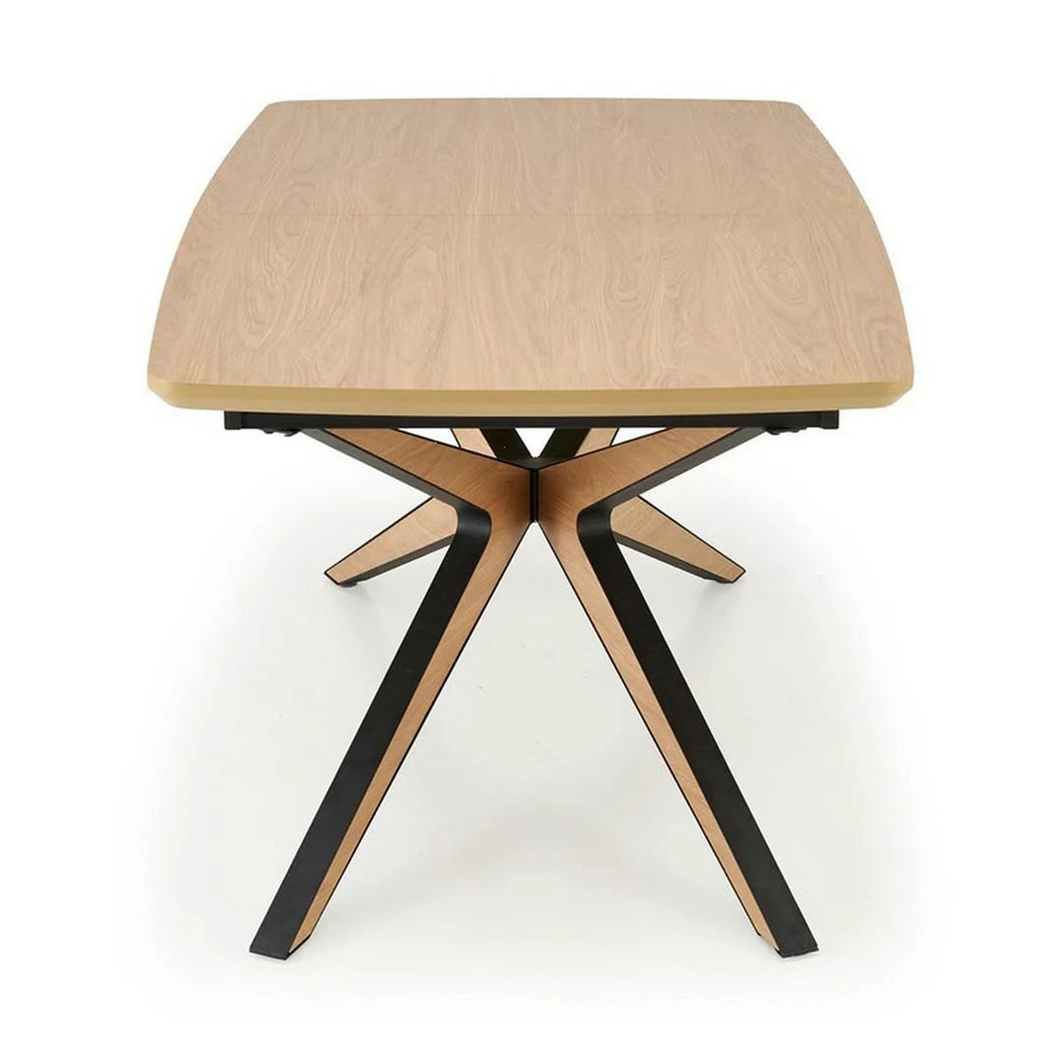 Masa extensibila JAMES, stejar/negru, 160/220x90x76 cm