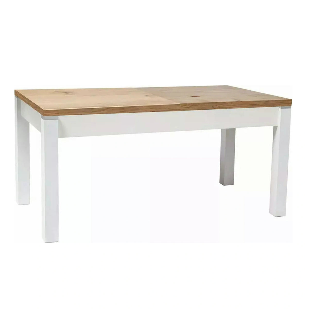 Masa extensibila KLEOPATRA, stejar/alb, PAL laminat 124/164x64x59/71 cm