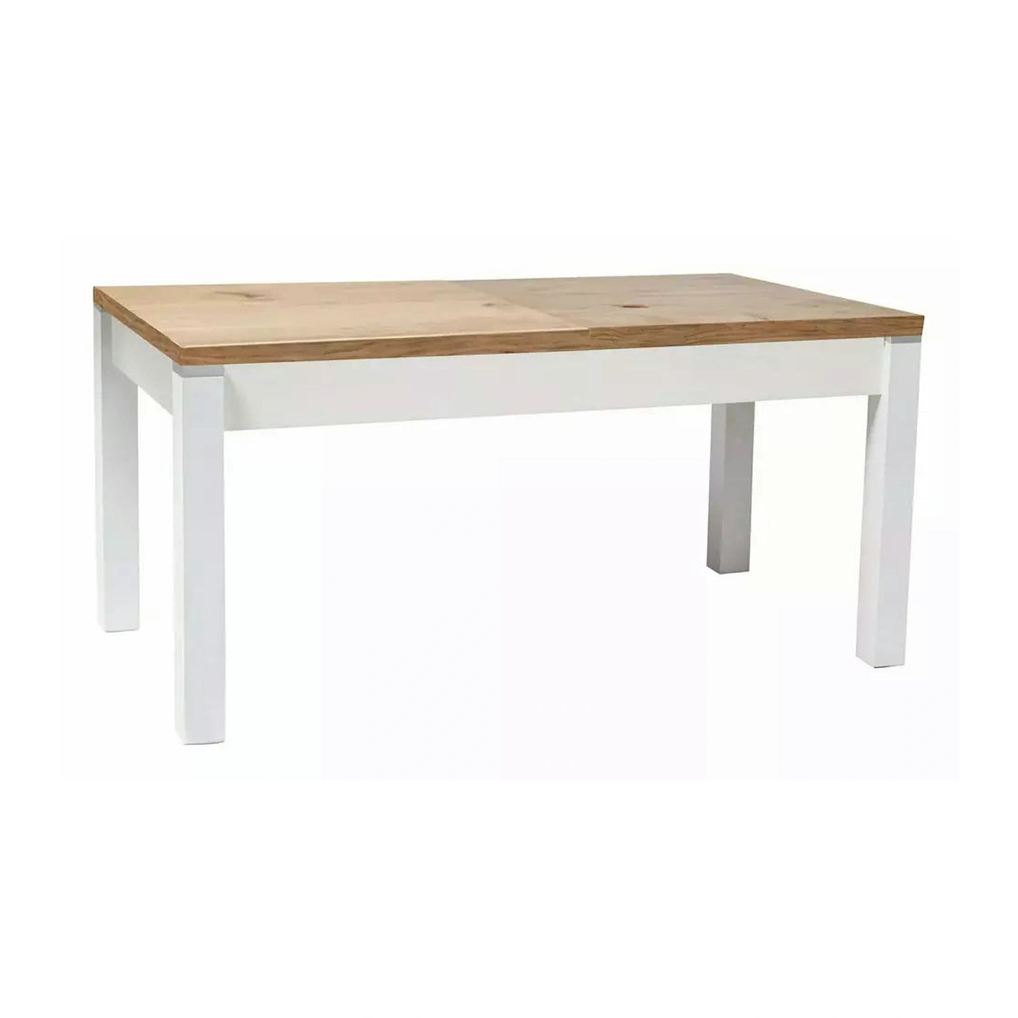 Masa extensibila KLEOPATRA, stejar/alb, PAL laminat 124/164x64x59/71 cm