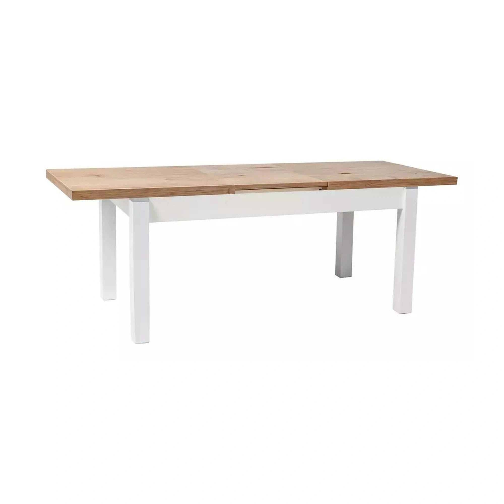 Masa extensibila KLEOPATRA, stejar/alb, PAL laminat 124/164x64x59/71 cm