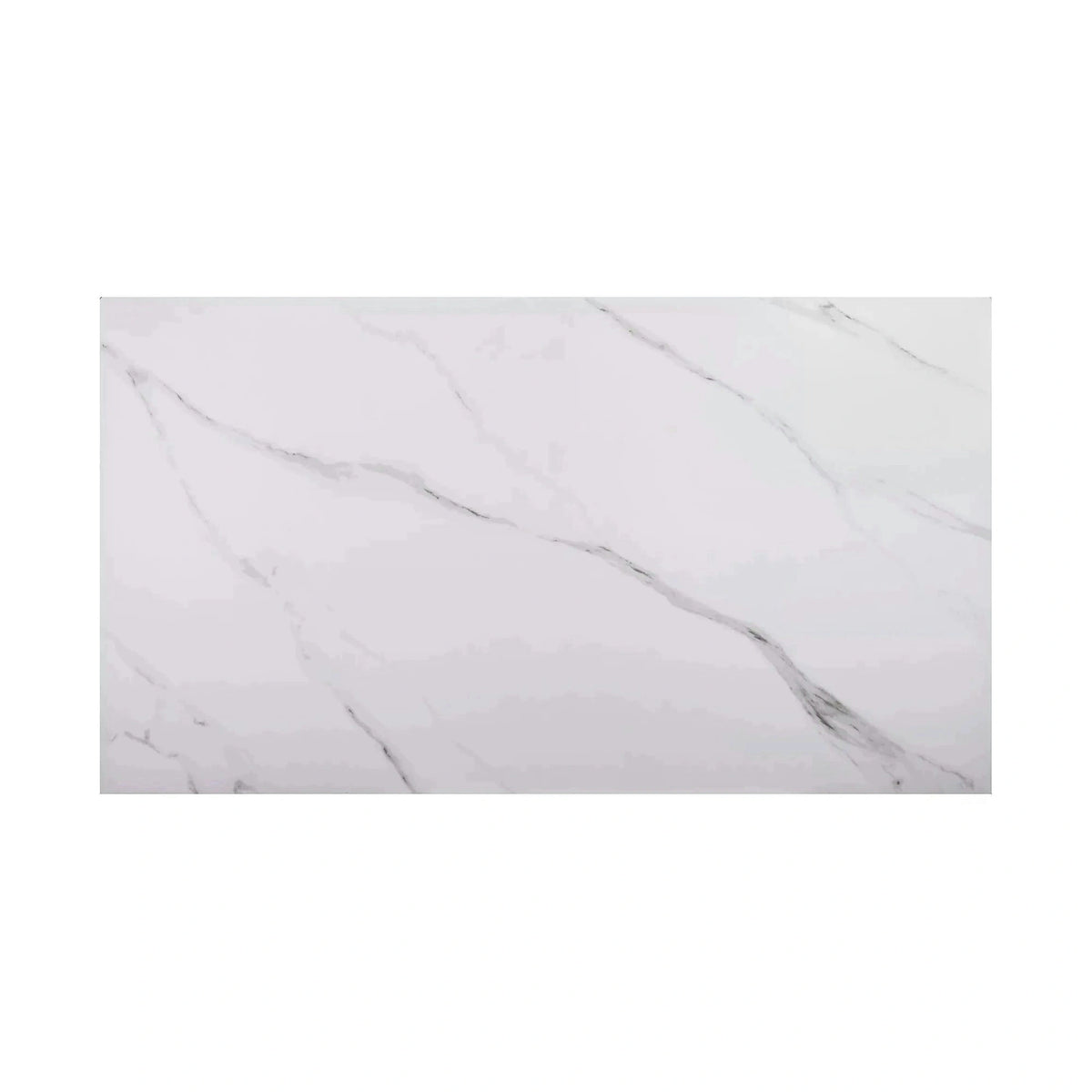 Masa extensibila LACONI, alb cu efect de marmura, ceramica/metal, 160/220x90x76 cm