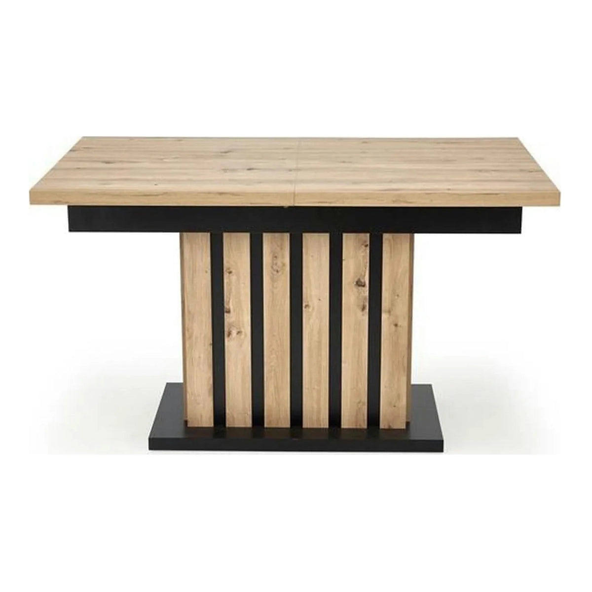 Masa extensibila LAMELLO, stejar/negru, PAL laminat, 160/210x90x76 cm