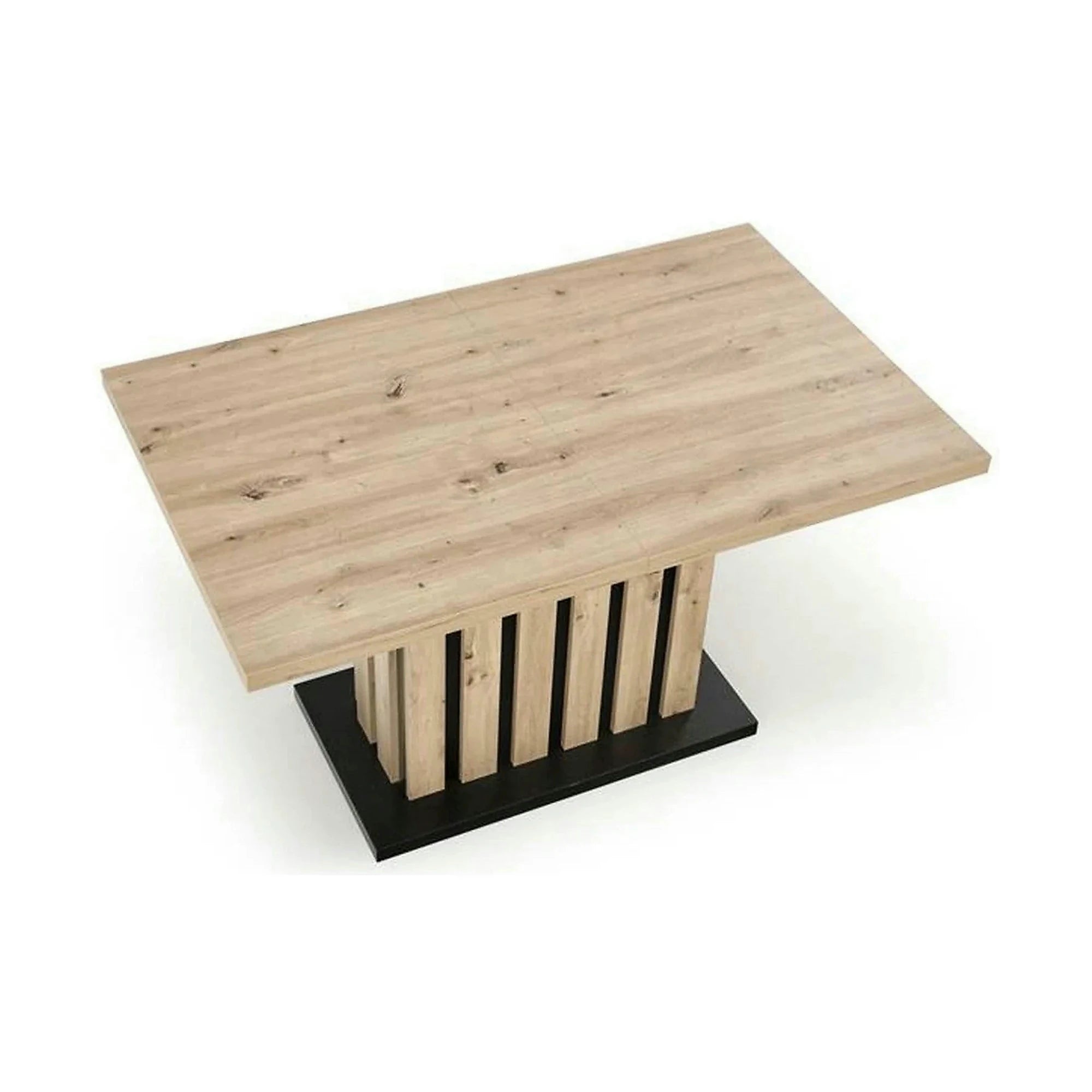 Masa extensibila LAMELLO, stejar/negru, PAL laminat, 160/210x90x76 cm