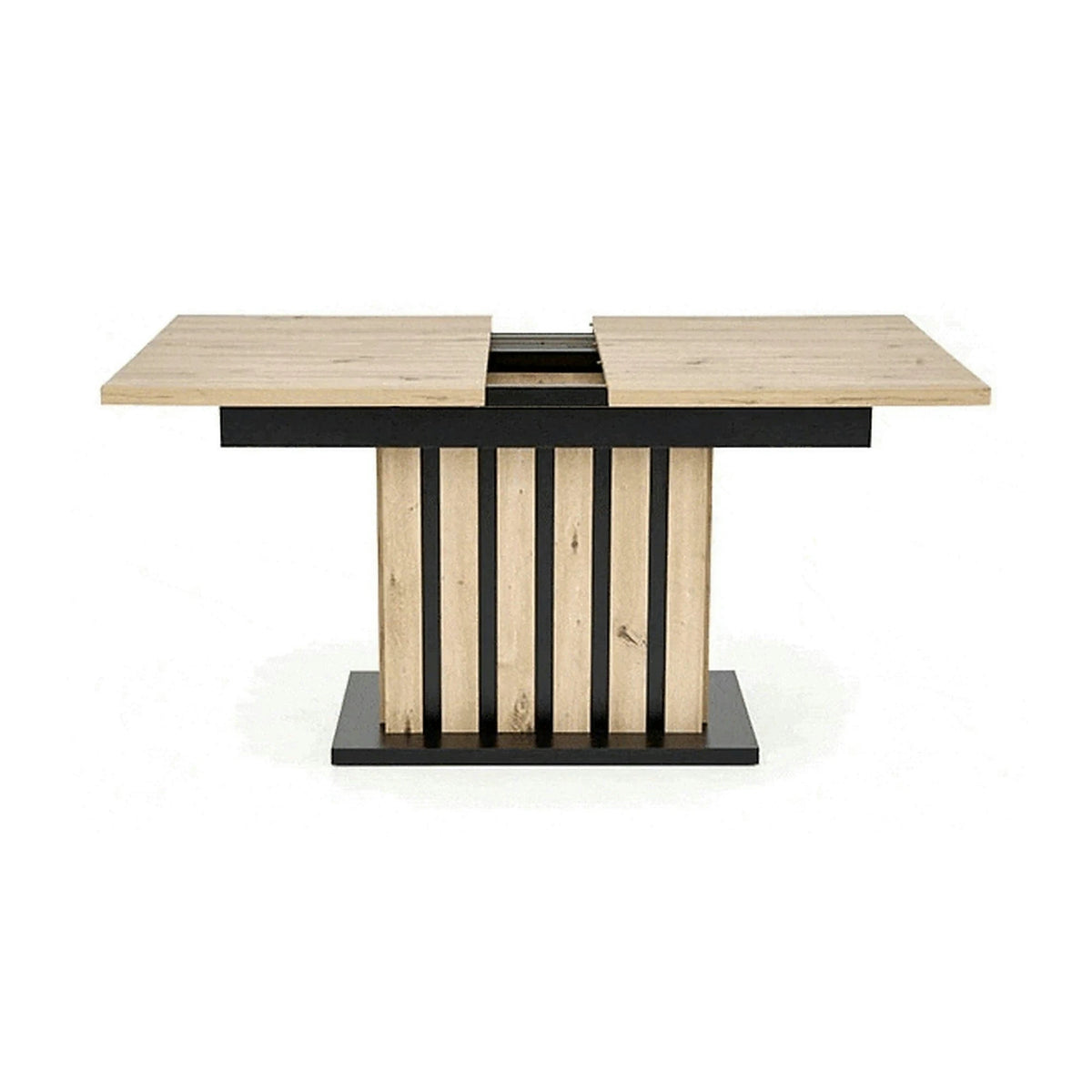 Masa extensibila LAMELLO, stejar/negru, PAL laminat, 160/210x90x76 cm