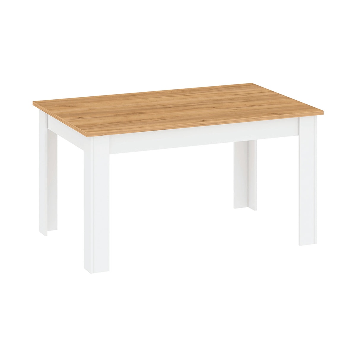 Masa extensibila LANZETTE S, stejar/alb, DTD laminat, 135/184x86x76 cm