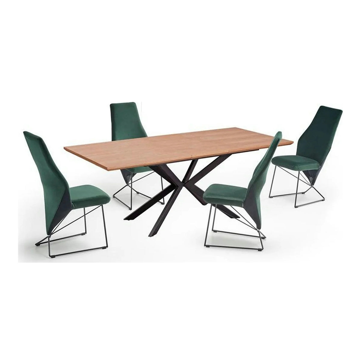 Masa extensibila LEGARTO, stejar/negru, 160/200x90x76 cm