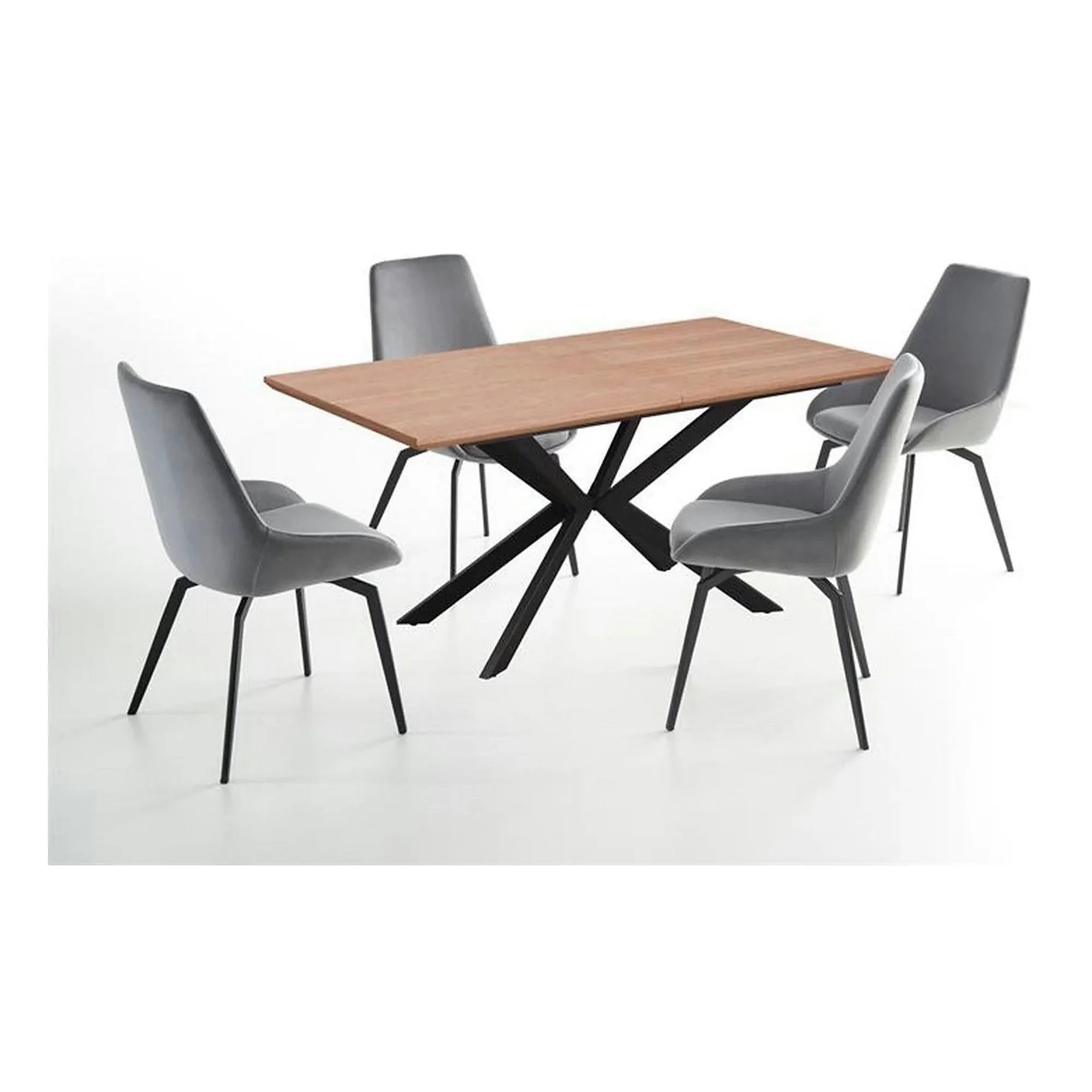 Masa extensibila LEGARTO, stejar/negru, 160/200x90x76 cm