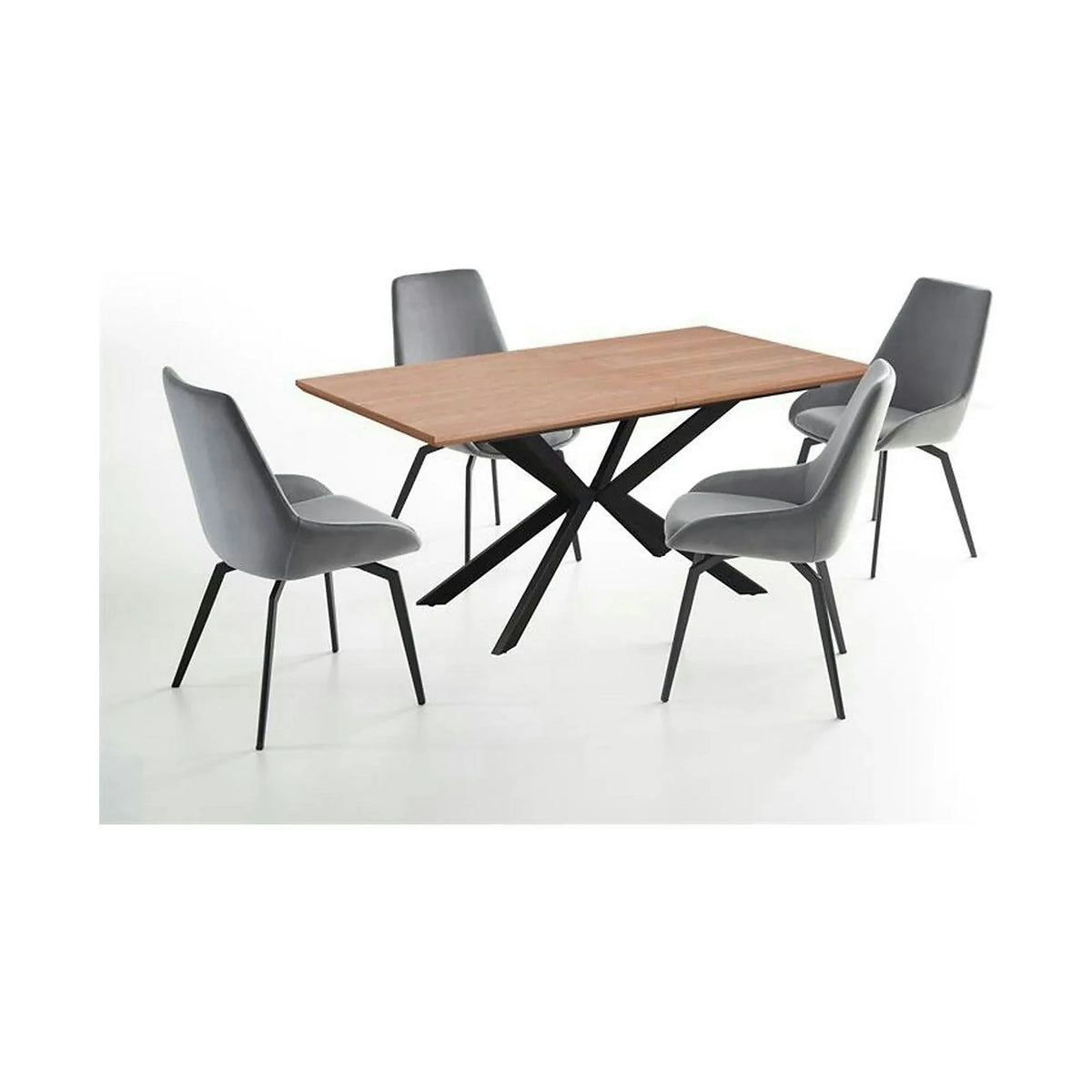 Masa extensibila LEGARTO, stejar/negru, 160/200x90x76 cm