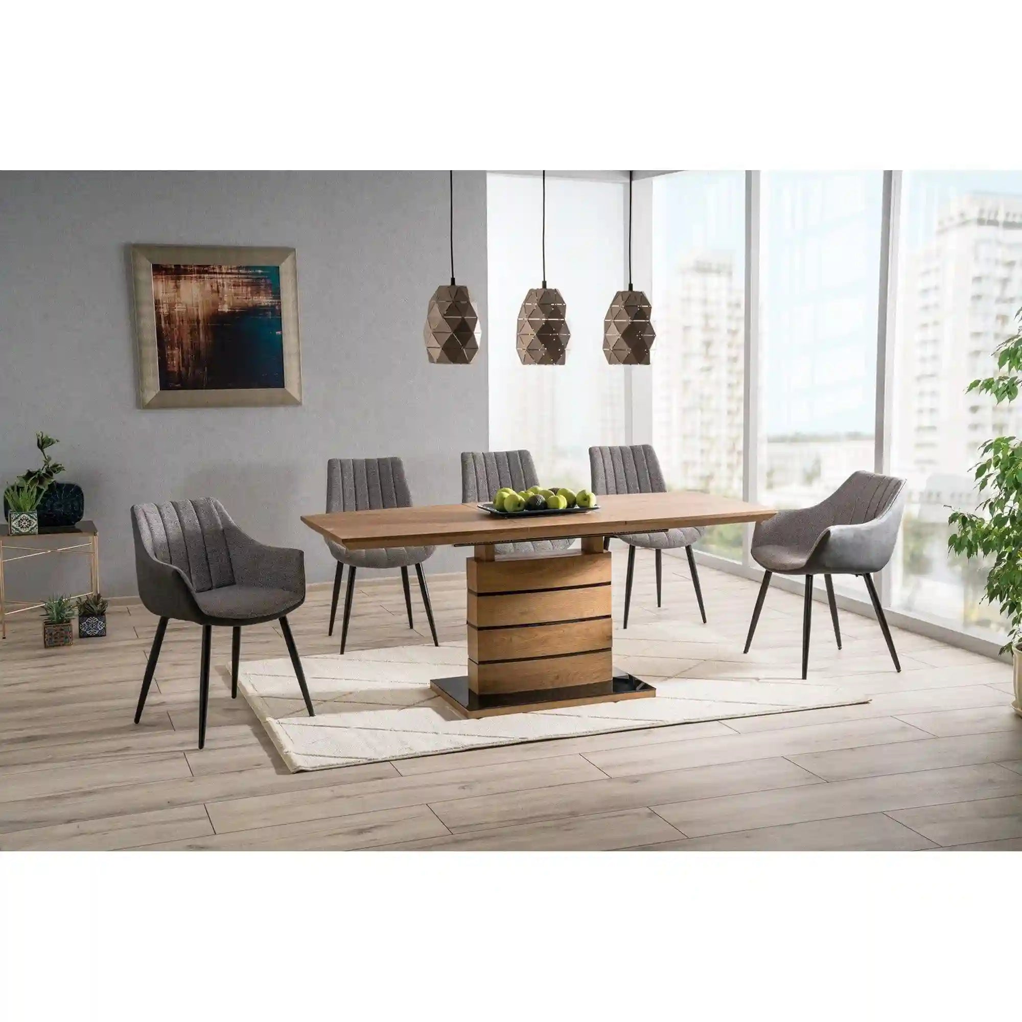 Masa extensibila LEONARDO, stejar, 140/180x80x76 cm