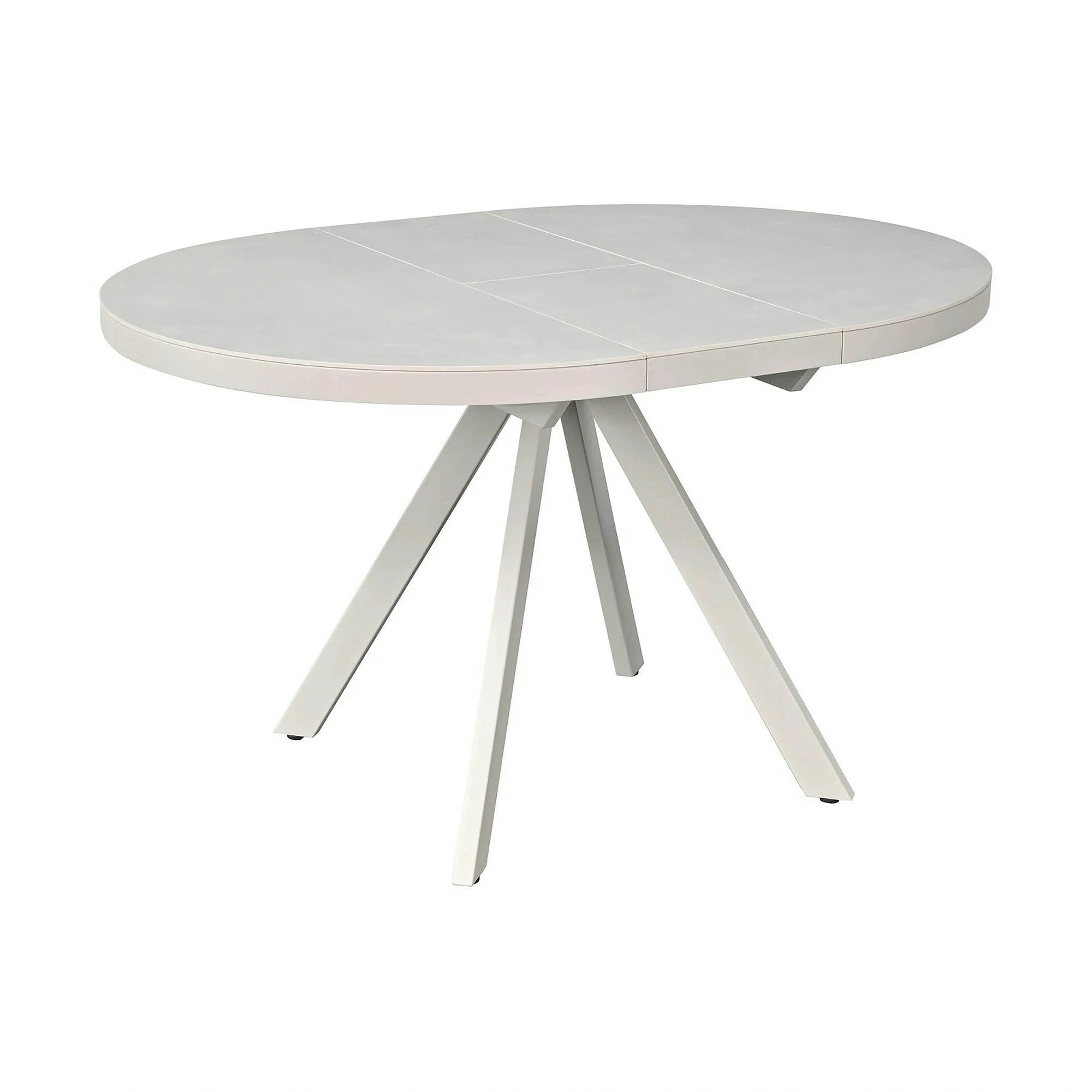 Masa extensibila LIBRA, grej cu efect de piatra travertin, ceramica/metal, 100/130x100x75 cm
