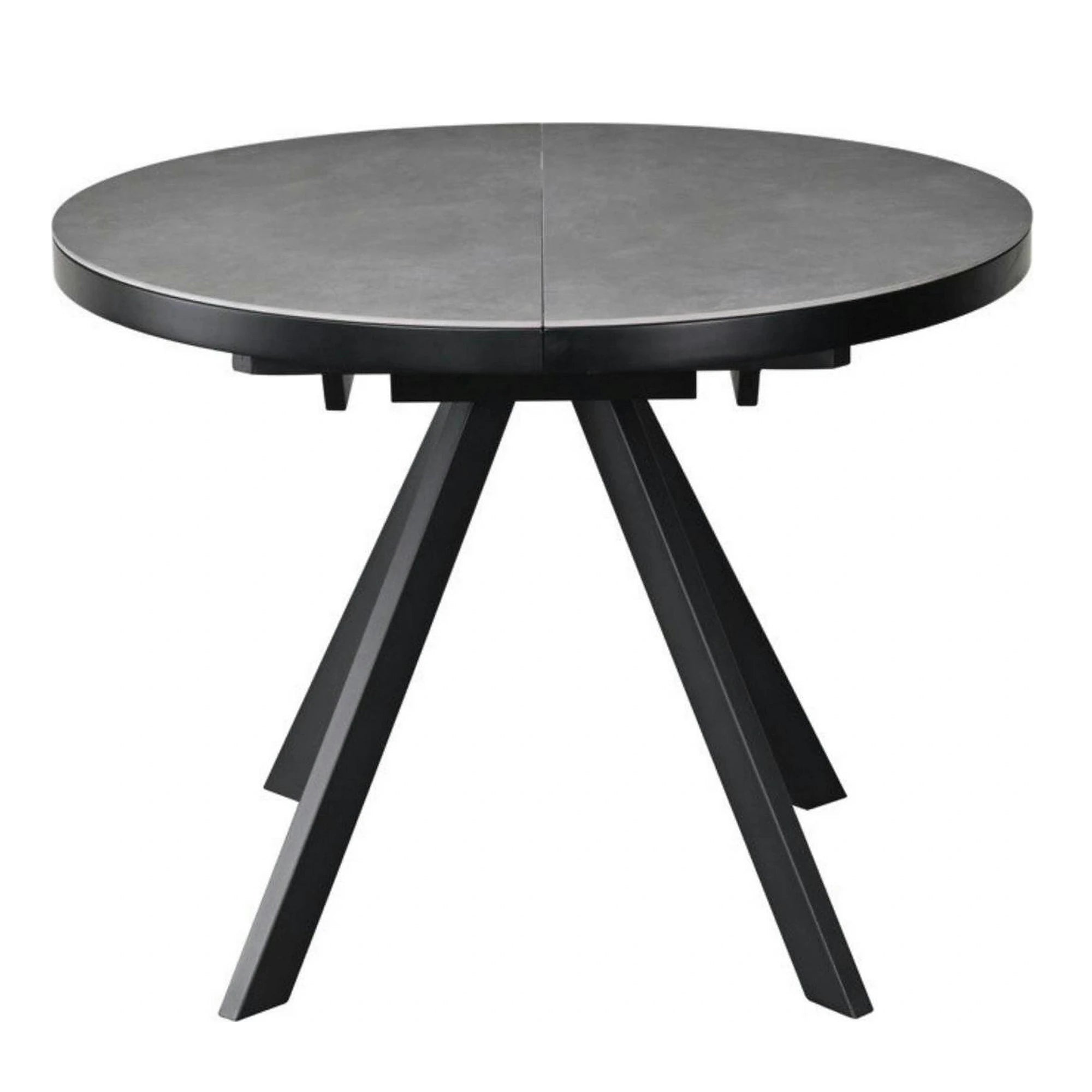 Masa extensibila LIBRA, gri mat/negru, ceramica/metal, 100/130x100x75 cm