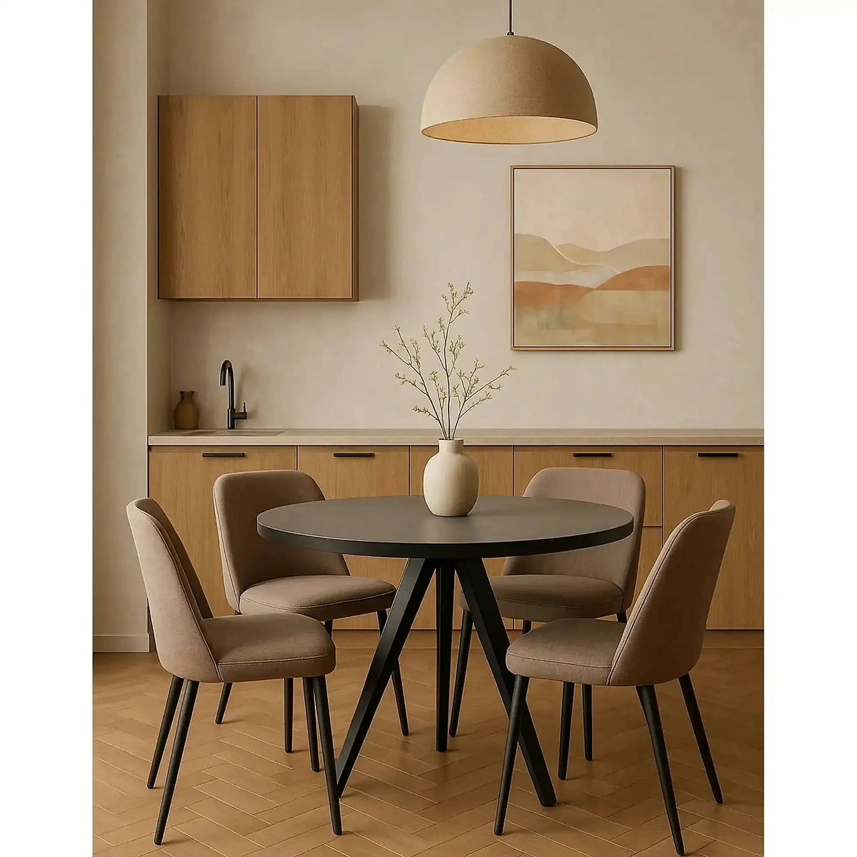 Masa extensibila LIBRA, gri mat/negru, ceramica/metal, 100/130x100x75 cm