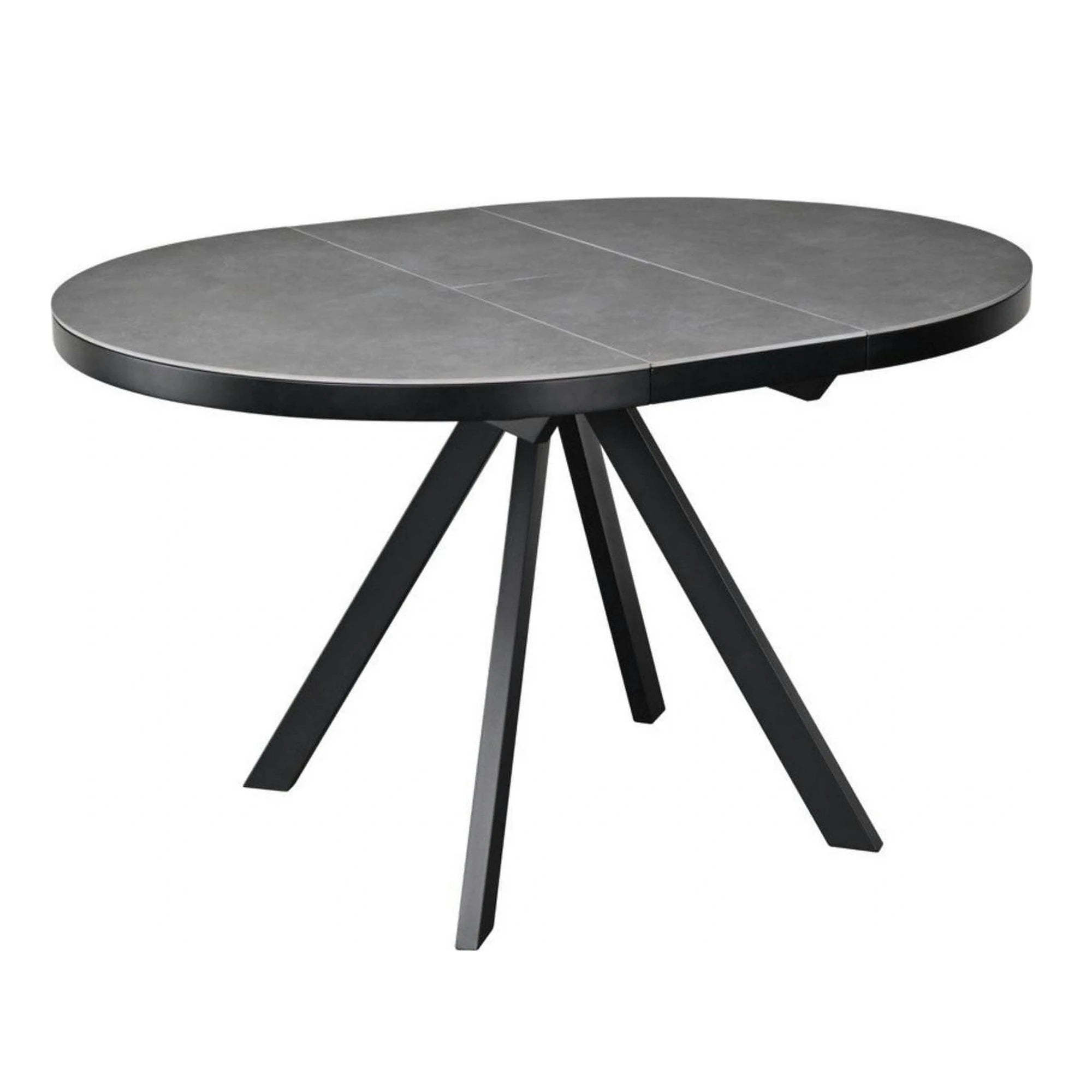 Masa extensibila LIBRA, gri mat/negru, ceramica/metal, 100/130x100x75 cm