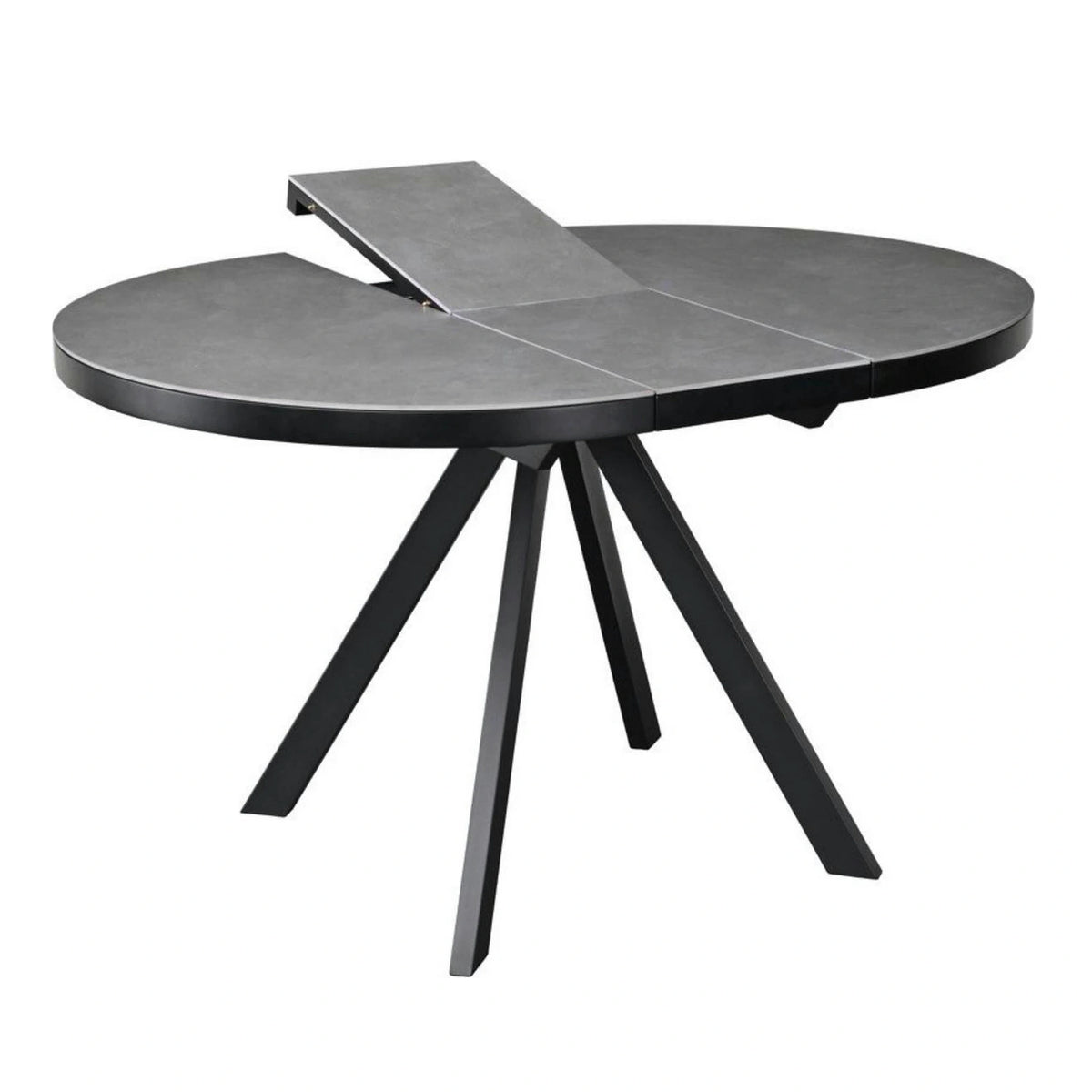 Masa extensibila LIBRA, gri mat/negru, ceramica/metal, 100/130x100x75 cm